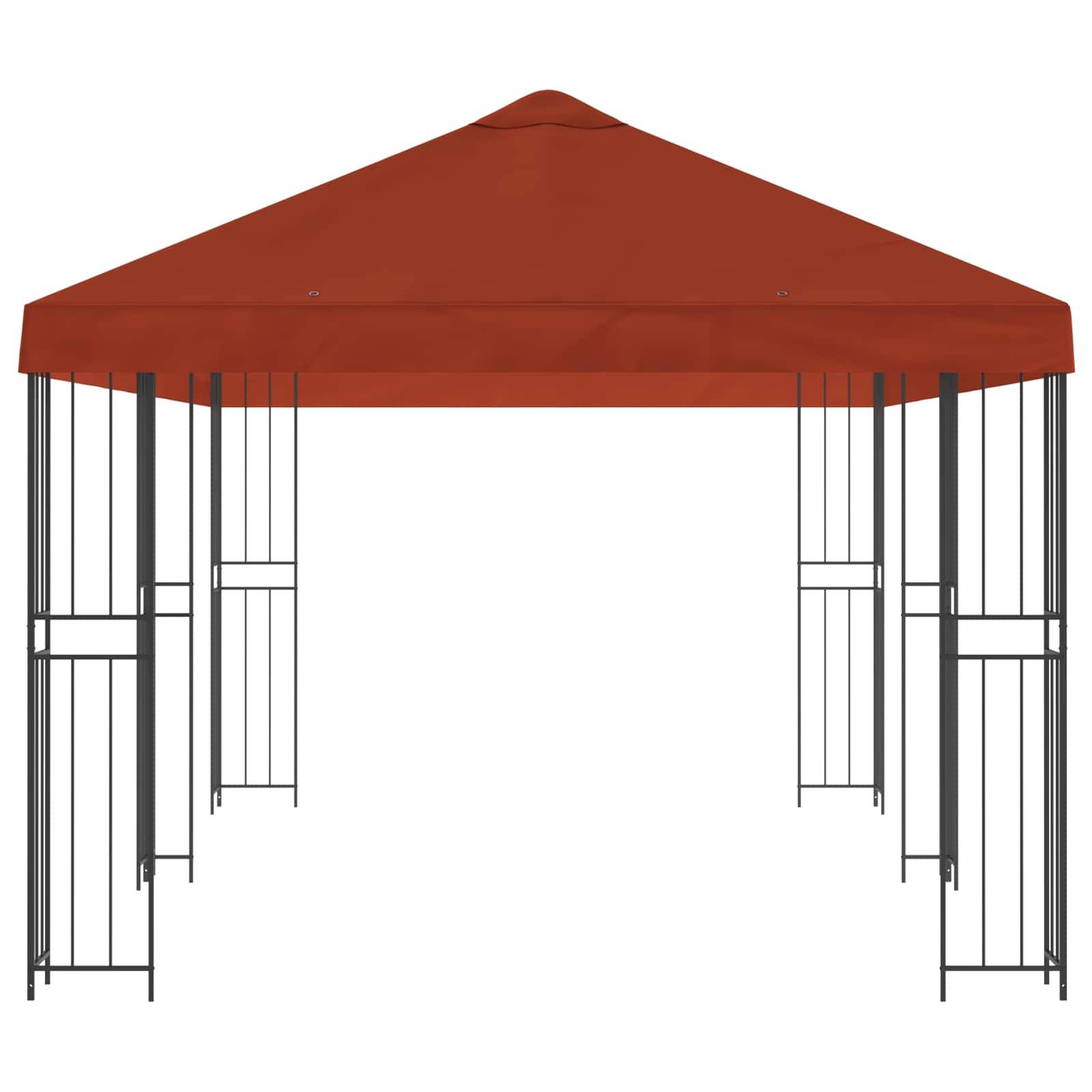 vidaXL Pavillon mit Seitenwänden 6 x 3 m Terrakotta