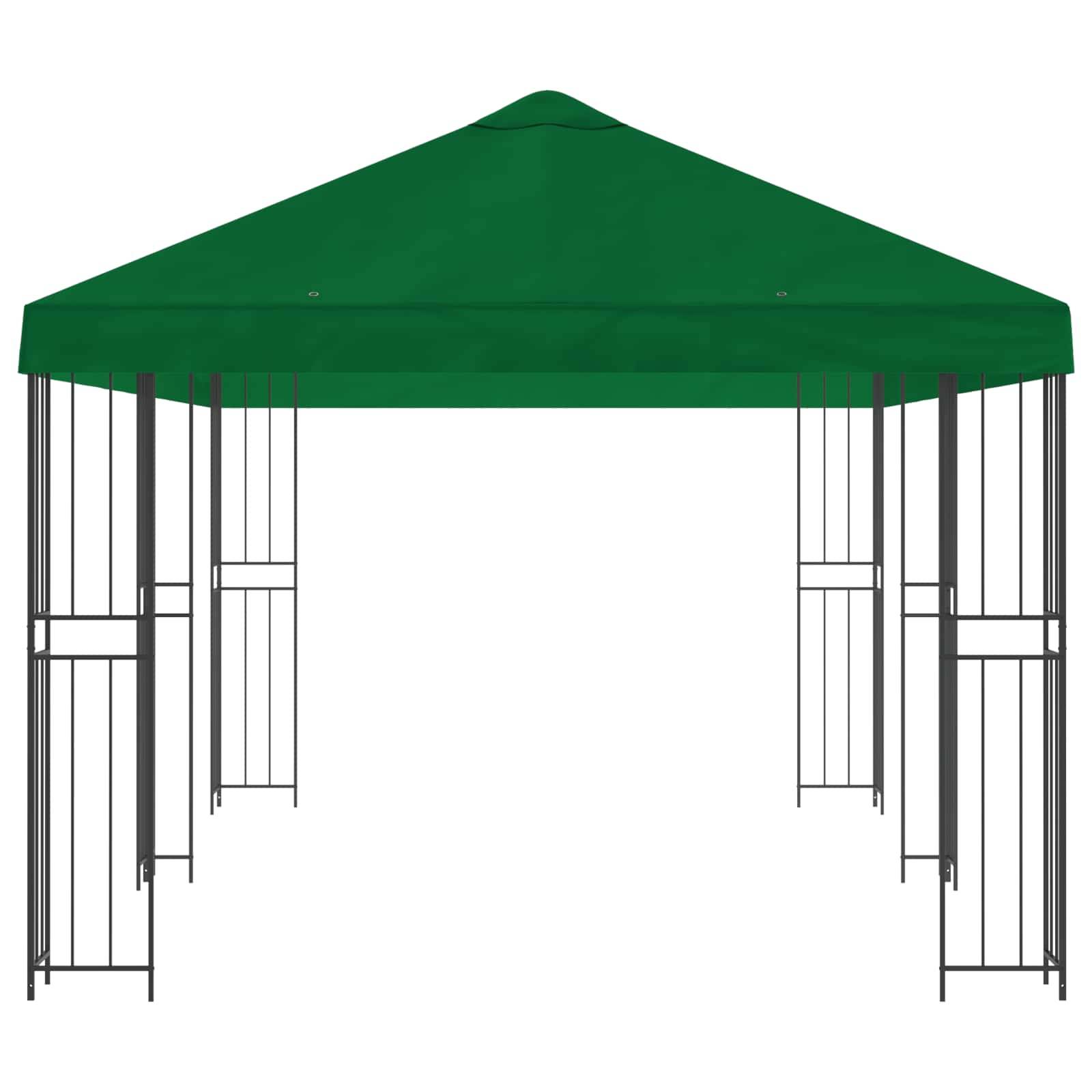 vidaXL Pavillon mit Seitenwänden 6 x 3 m Grün Polyester und Stahl 190