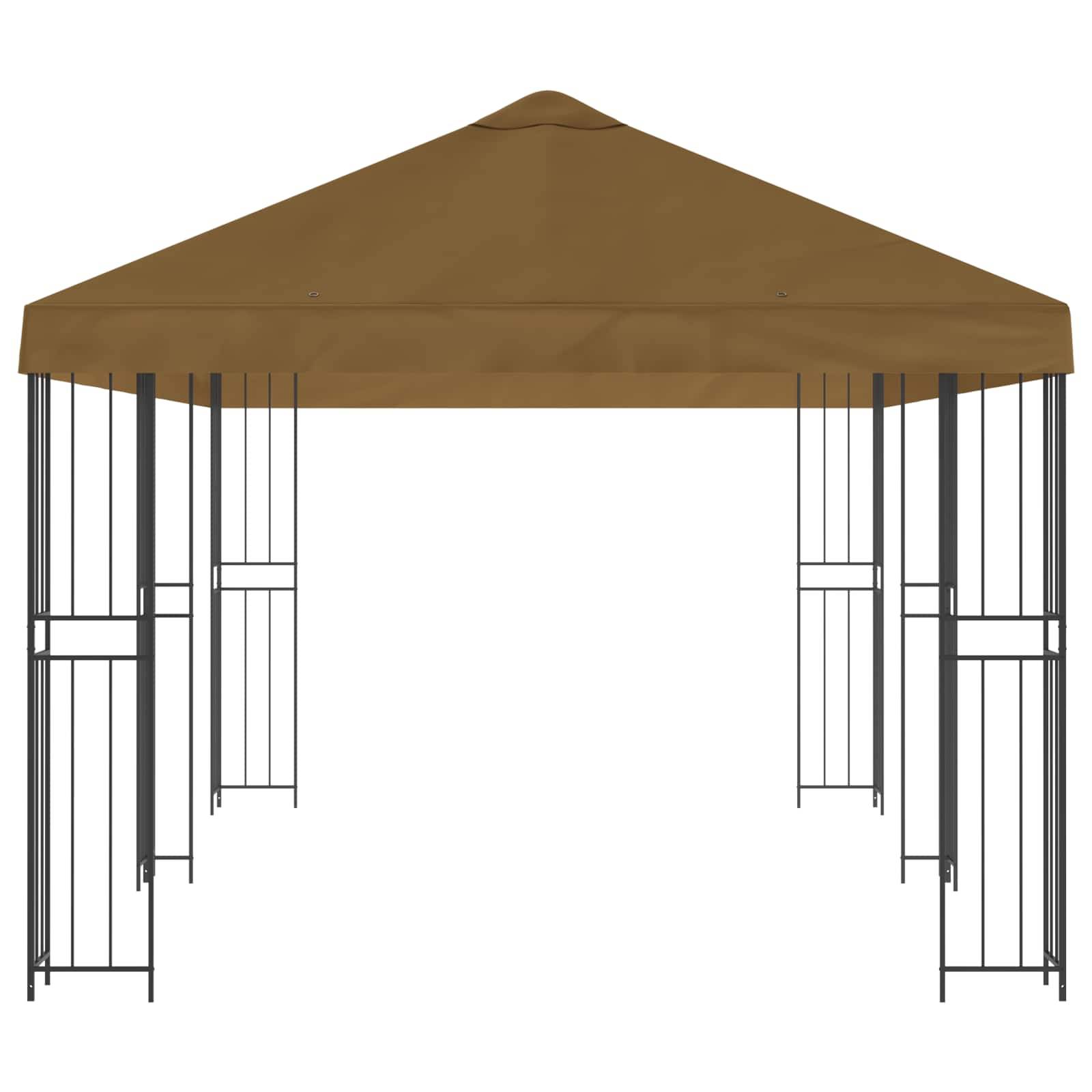 vidaXL Pavillon mit Seitenwänden 6 x 3 m Taupe Polyester und Stahl 190