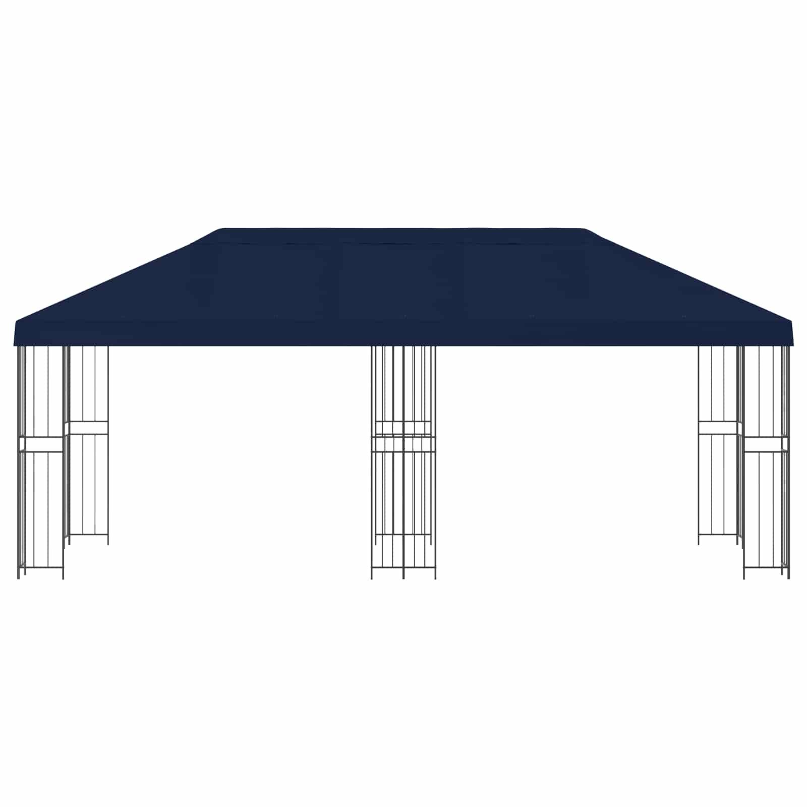 vidaXL Pavillon mit Seitenwänden 6 x 3 m Blau Polyester und Stahl 190