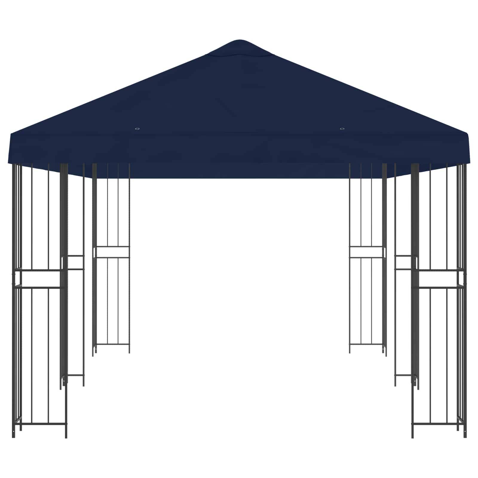 vidaXL Pavillon mit Seitenwänden 6 x 3 m Blau Polyester und Stahl 190