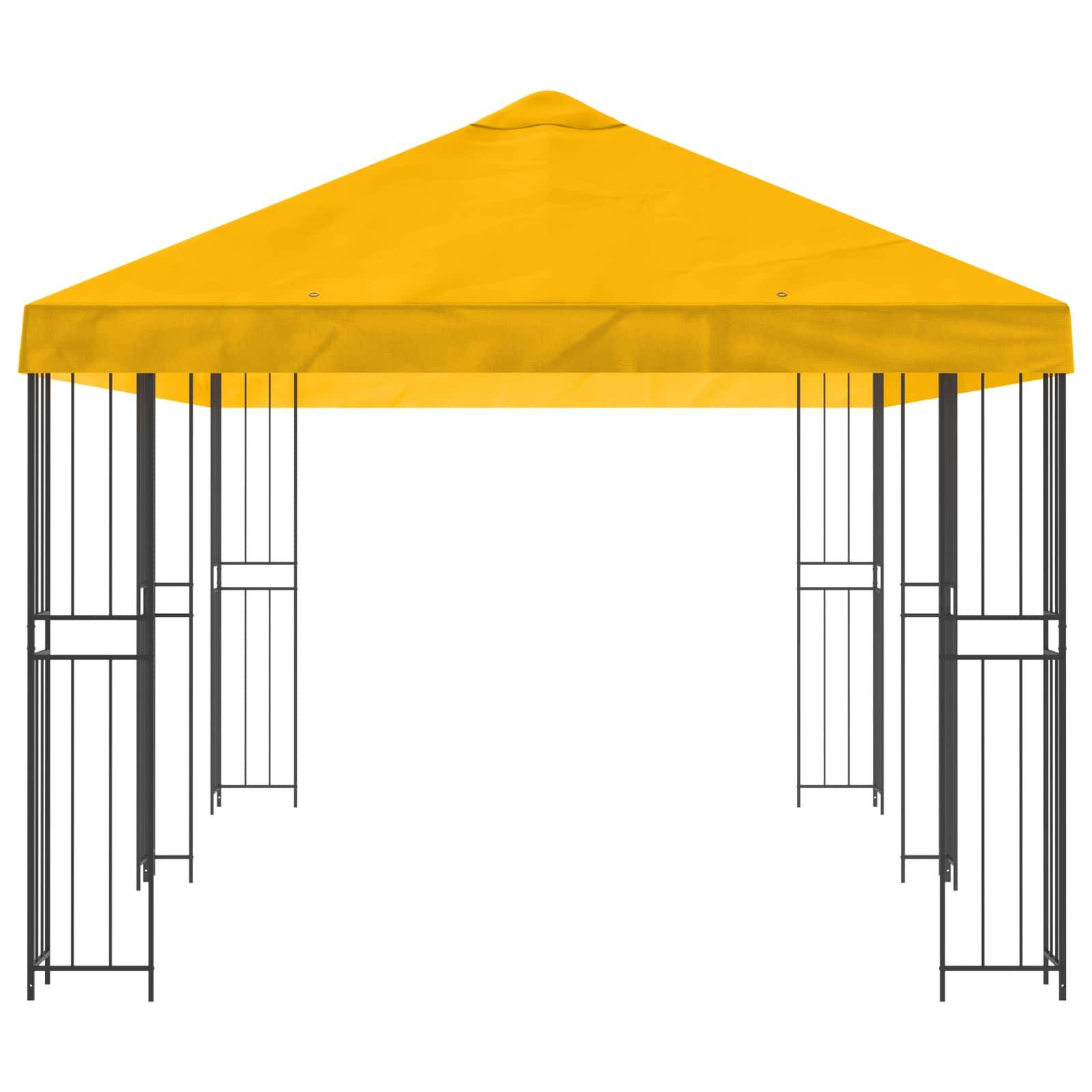 vidaXL Pavillon mit Seitenwänden 6 x 3 m Gelb Polyester und Stahl 190