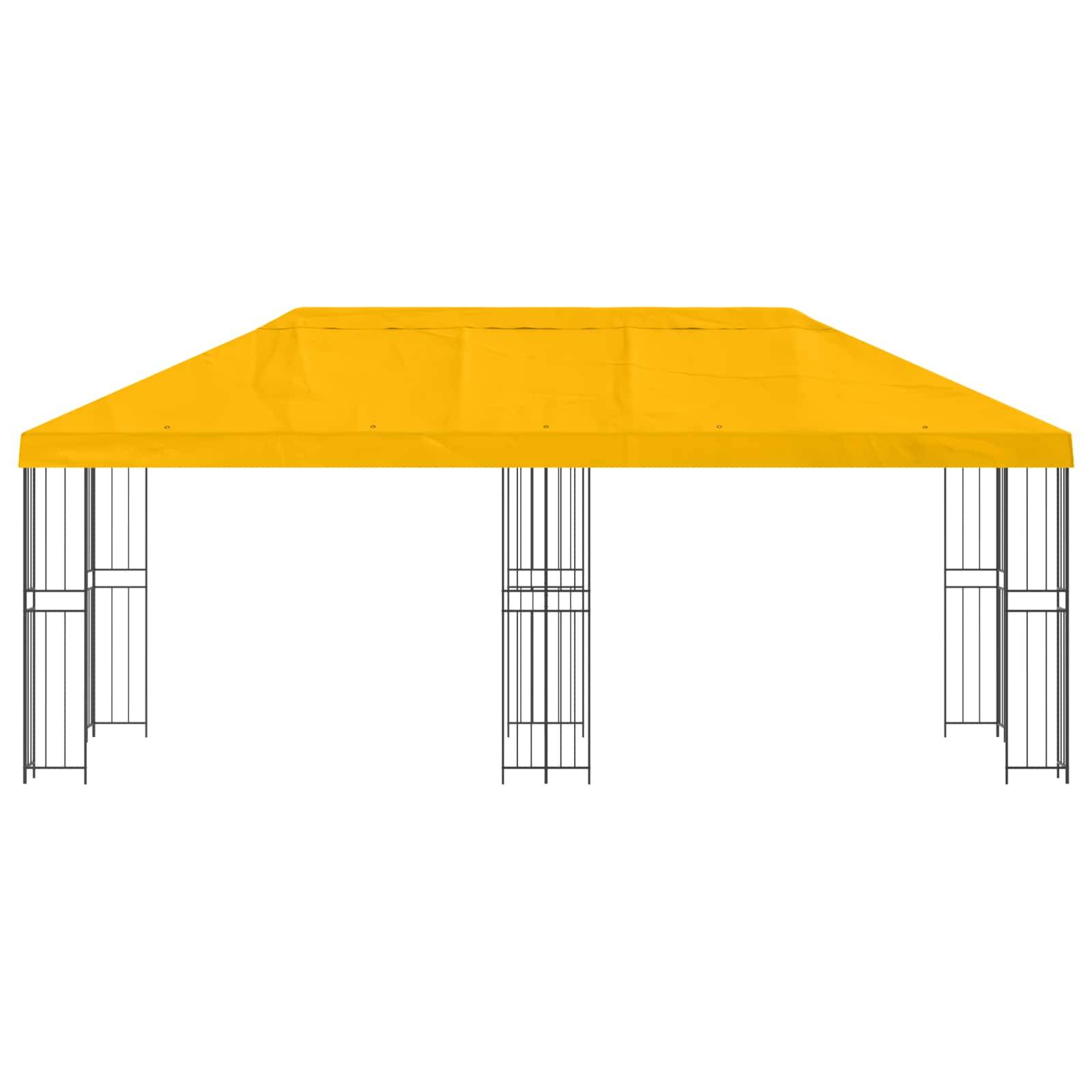vidaXL Pavillon mit Seitenwänden 6 x 3 m Gelb Polyester und Stahl 190