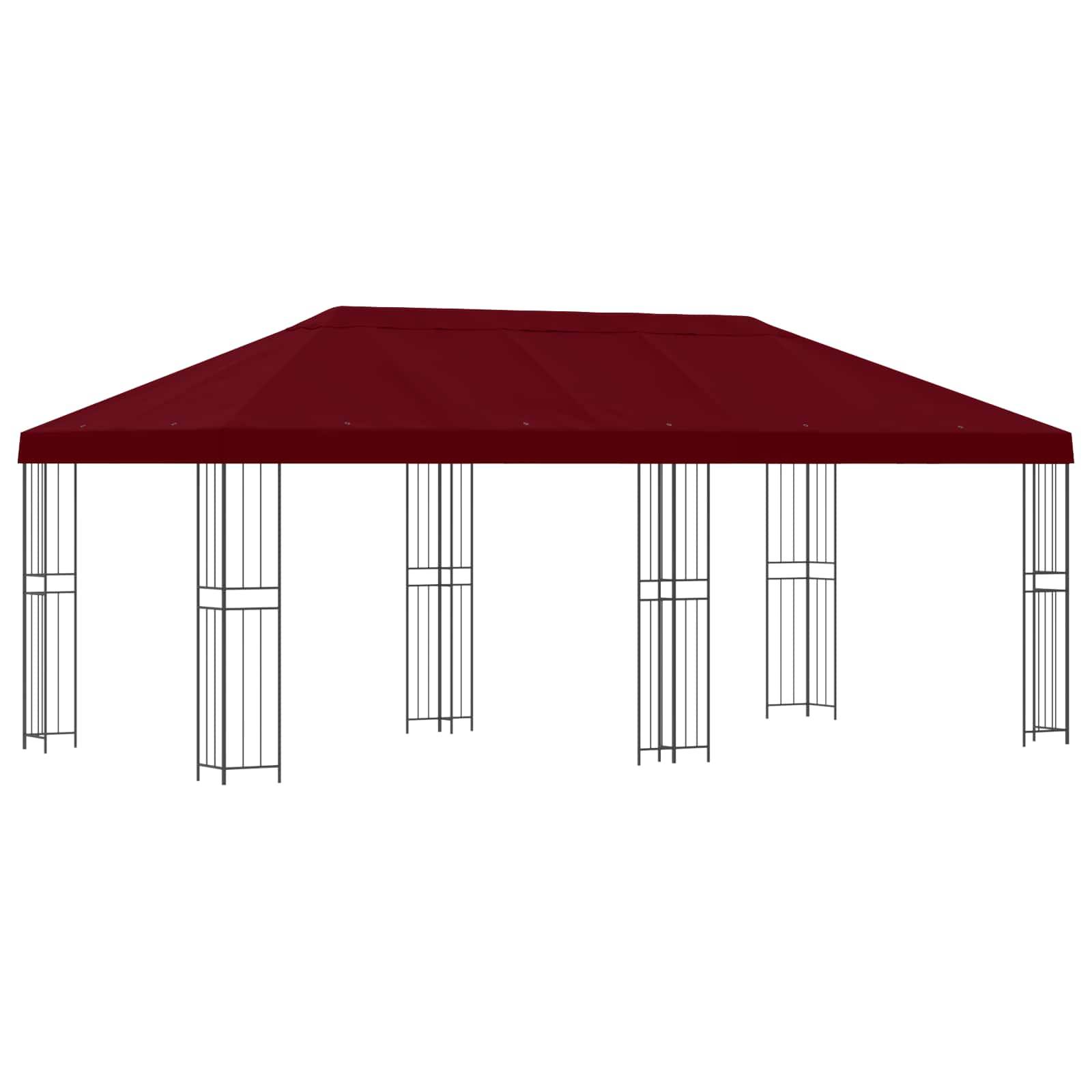 vidaXL Pavillon mit Seitenwänden 6 x 3 m Bordeauxrot