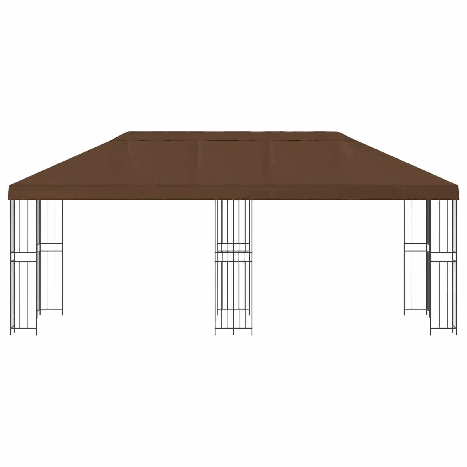vidaXL Pavillon mit Seitenwänden 6 x 3 m Braun Polyester und Stahl 190