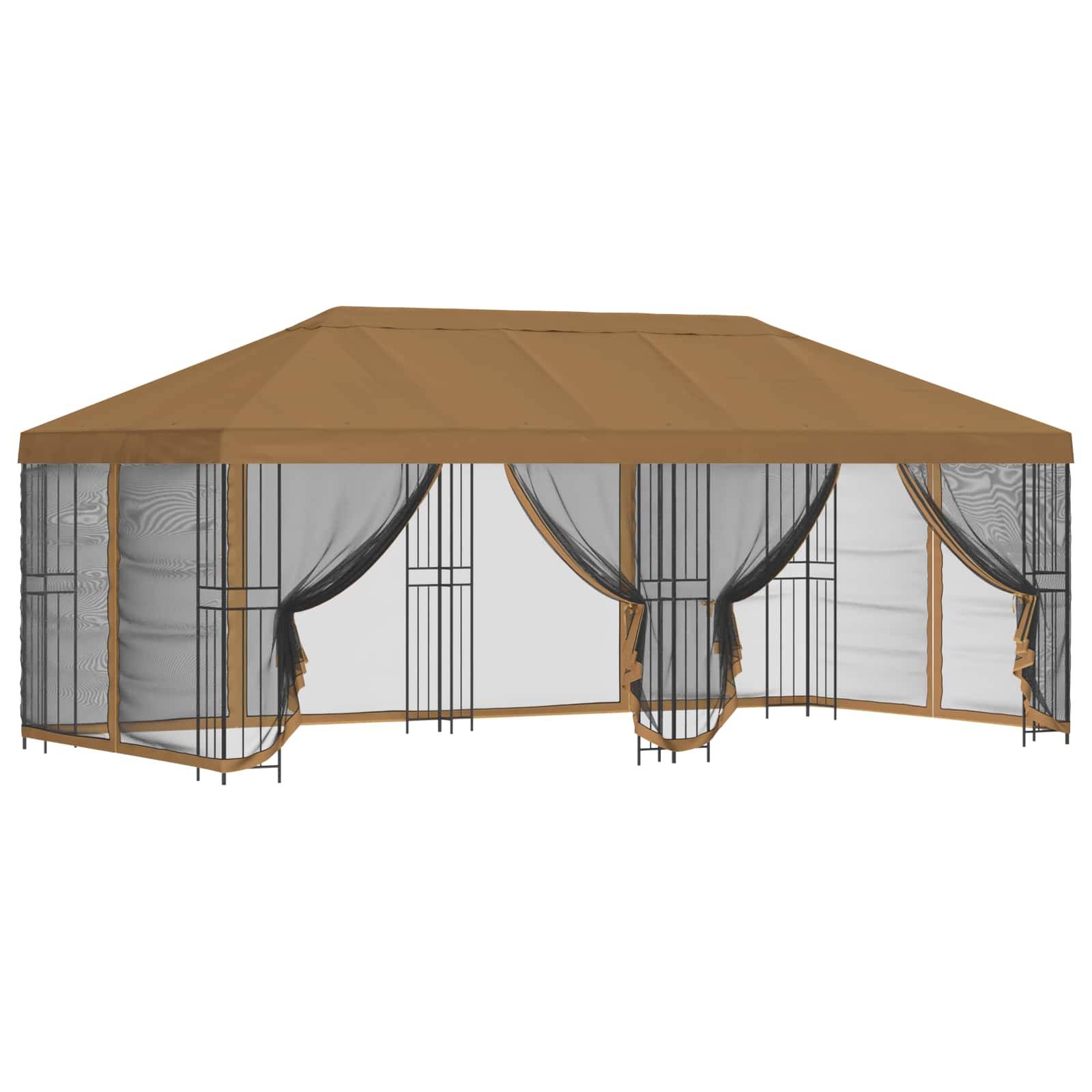 vidaXL Pavillon mit Seitenwänden 6 x 3 m Beige Polyester und Stahl 190