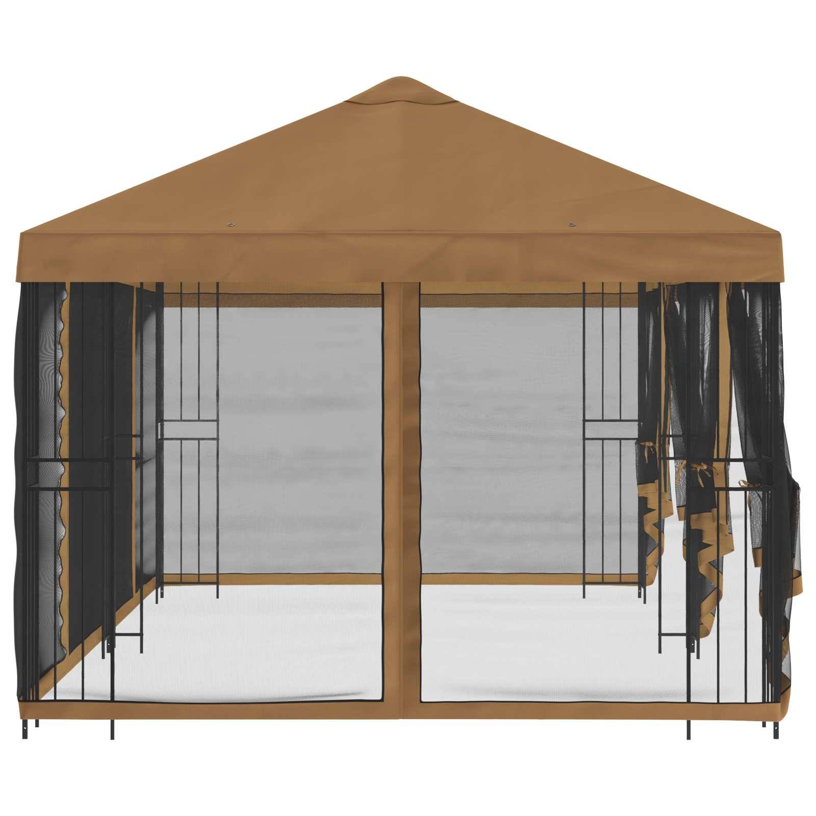 vidaXL Pavillon mit Seitenwänden 6 x 3 m Beige Polyester und Stahl 190
