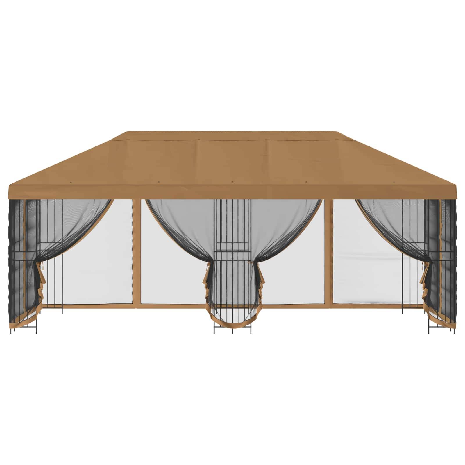 vidaXL Pavillon mit Seitenwänden 6 x 3 m Beige Polyester und Stahl 190