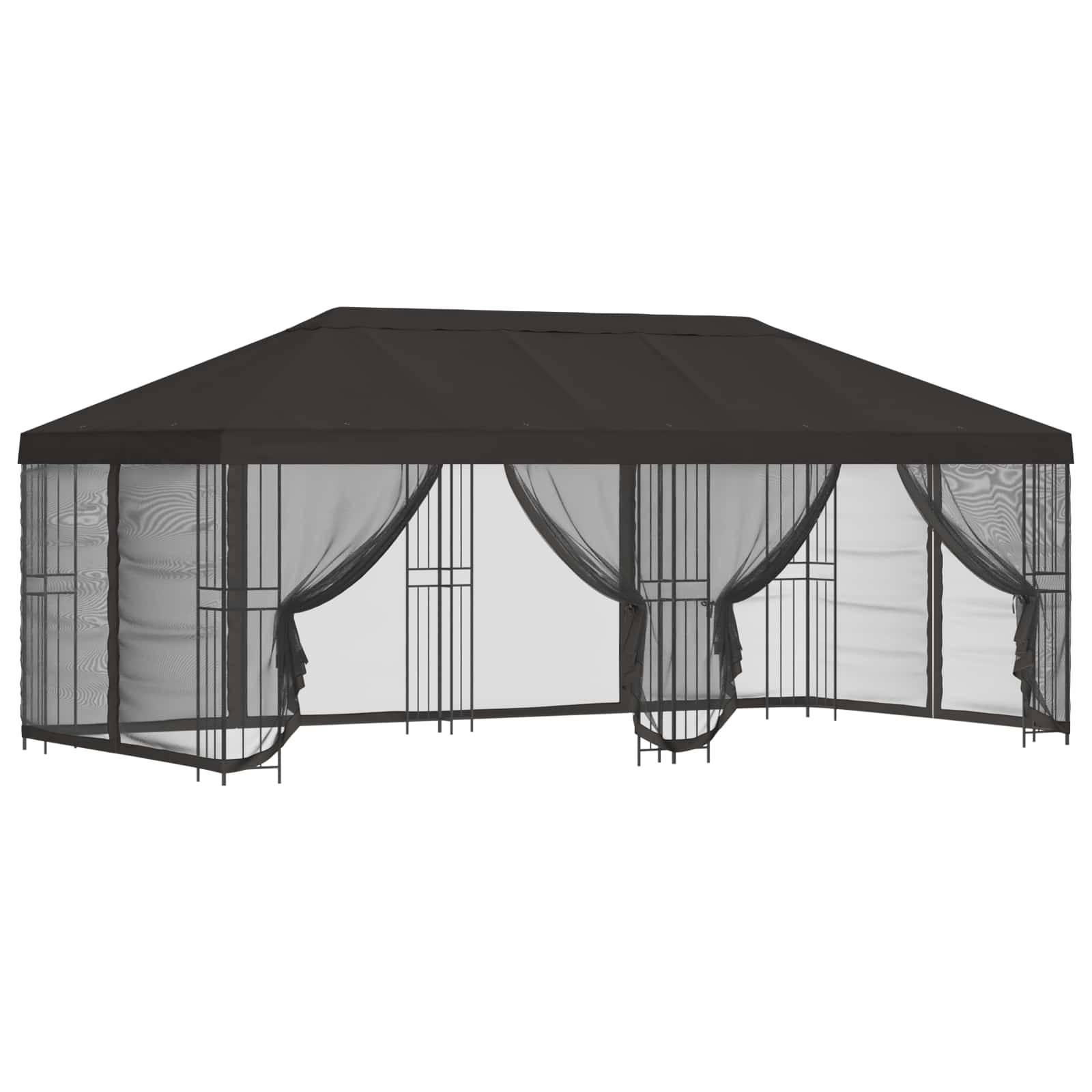 vidaXL Pavillon mit Seitenwänden 6 x 3 m Anthrazit Polyester und Stahl