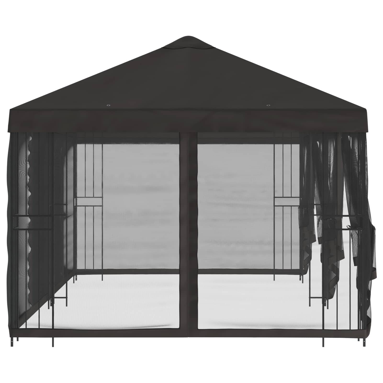 vidaXL Pavillon mit Seitenwänden 6 x 3 m Anthrazit Polyester und Stahl