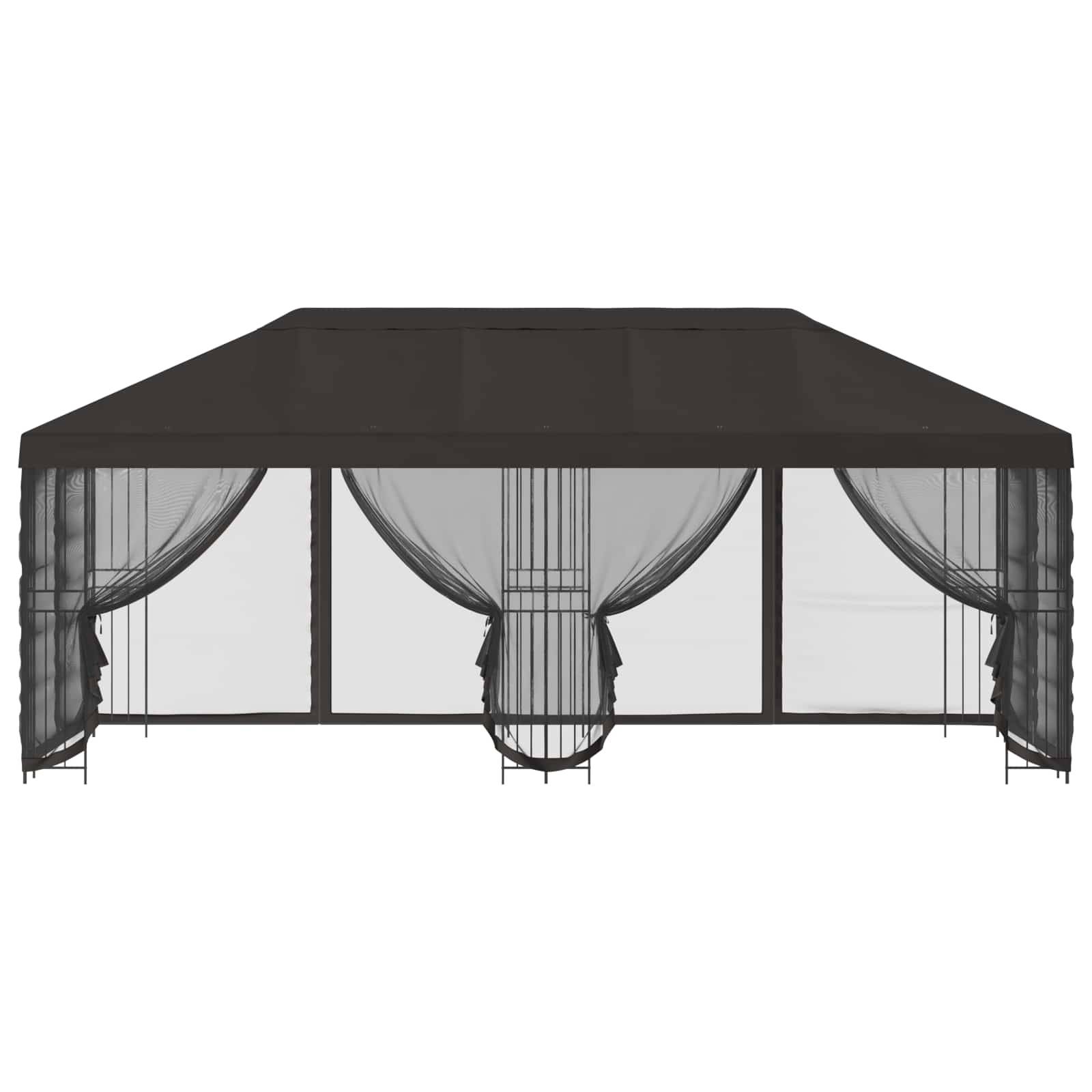 vidaXL Pavillon mit Seitenwänden 6 x 3 m Anthrazit Polyester und Stahl