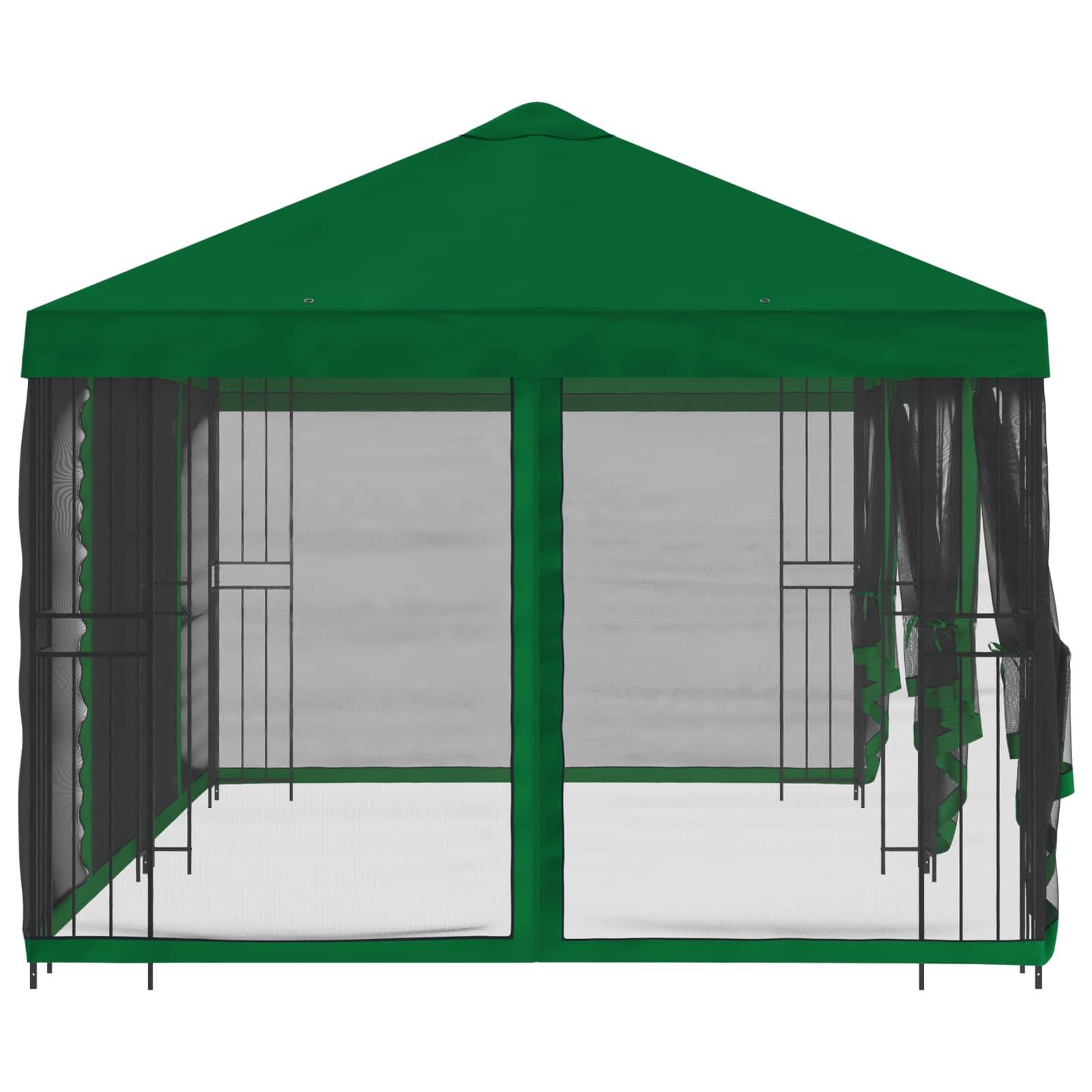 vidaXL Pavillon mit Seitenwänden 6 x 3 m Grün Polyester und Stahl 190