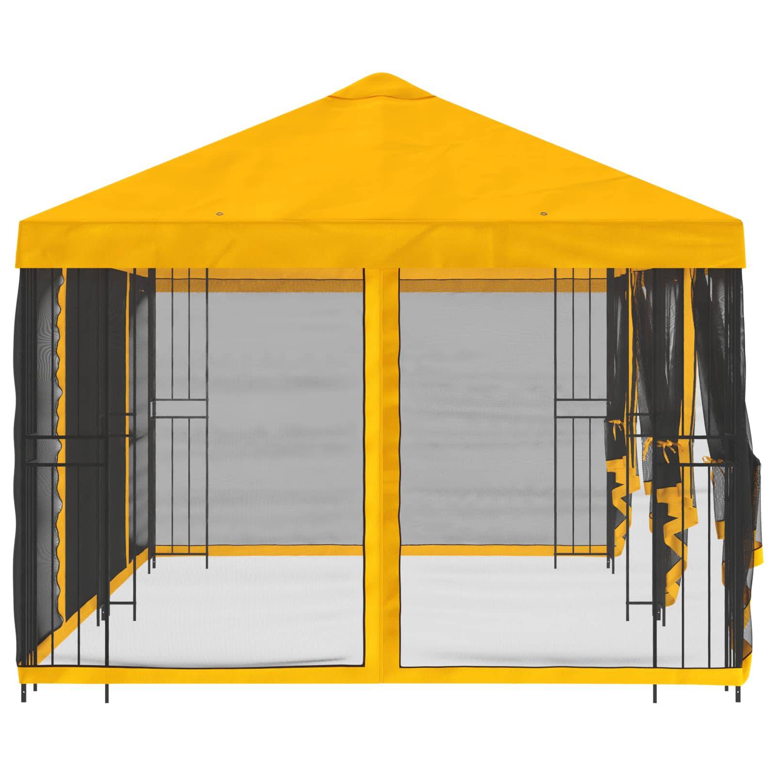 vidaXL Pavillon mit Seitenwänden 6 x 3 m Gelb Polyester und Stahl 190
