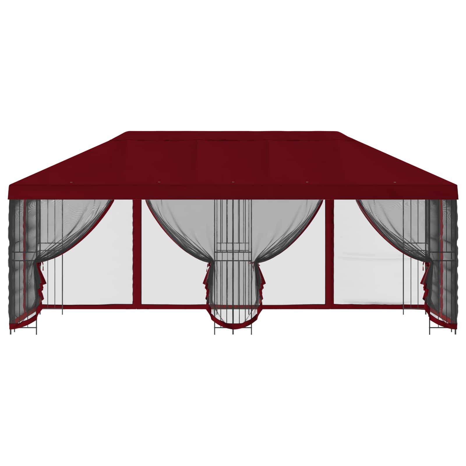 vidaXL Pavillon mit Seitenwänden 6 x 3 m Bordeauxrot
