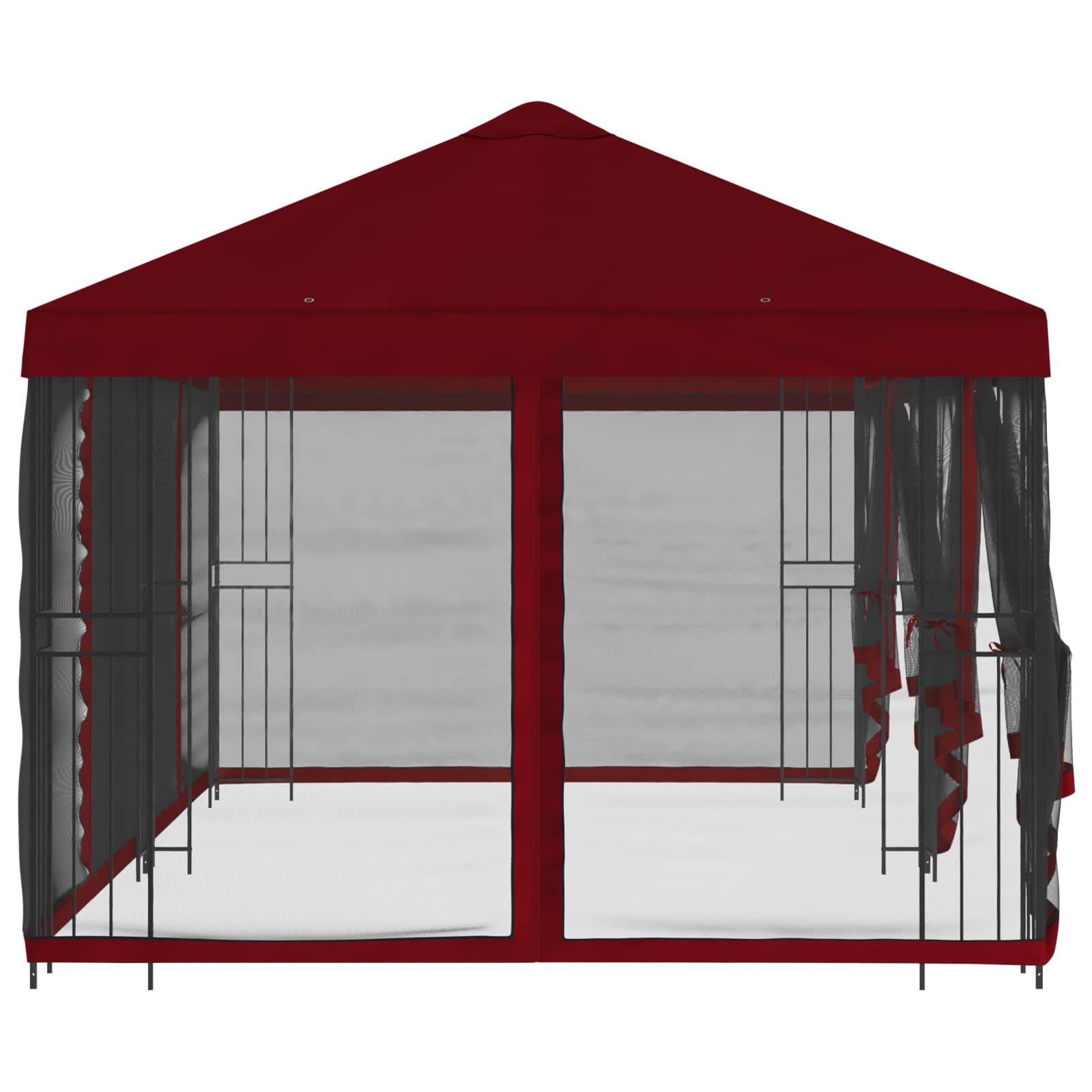 vidaXL Pavillon mit Seitenwänden 6 x 3 m Bordeauxrot