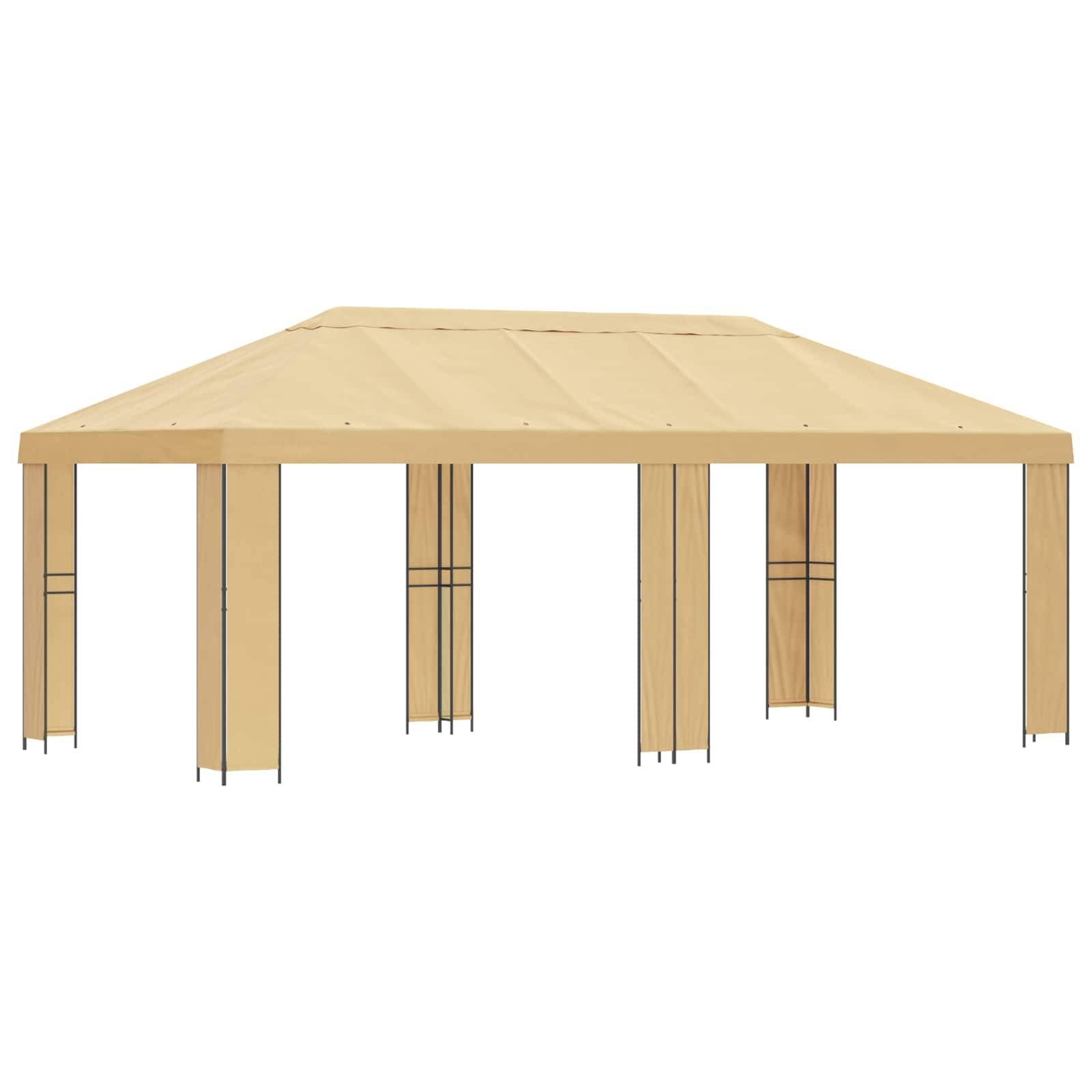 vidaXL Garten Pavillon 6 x 3 m Creme Polyester und Stahl 190