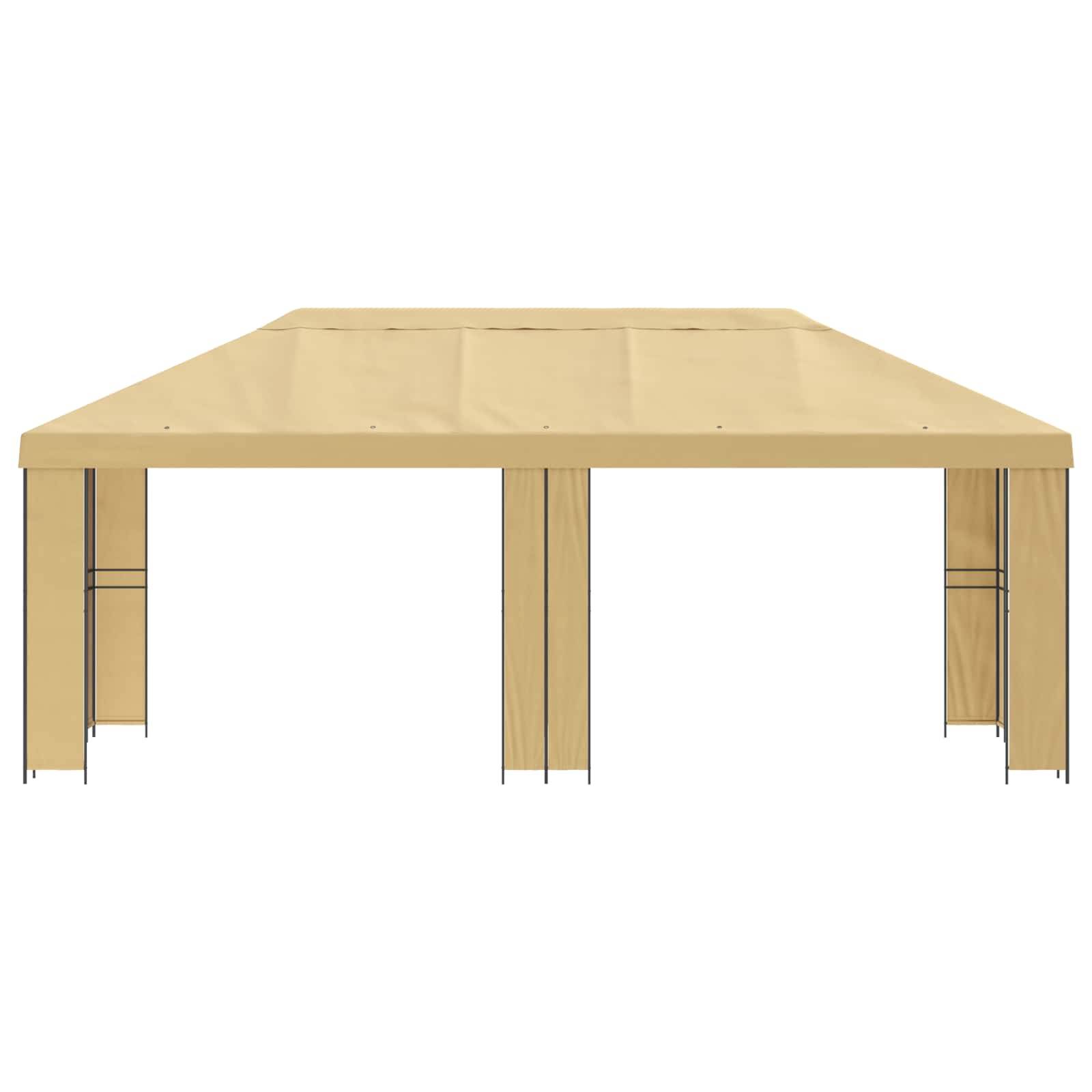 vidaXL Garten Pavillon 6 x 3 m Creme Polyester und Stahl 190