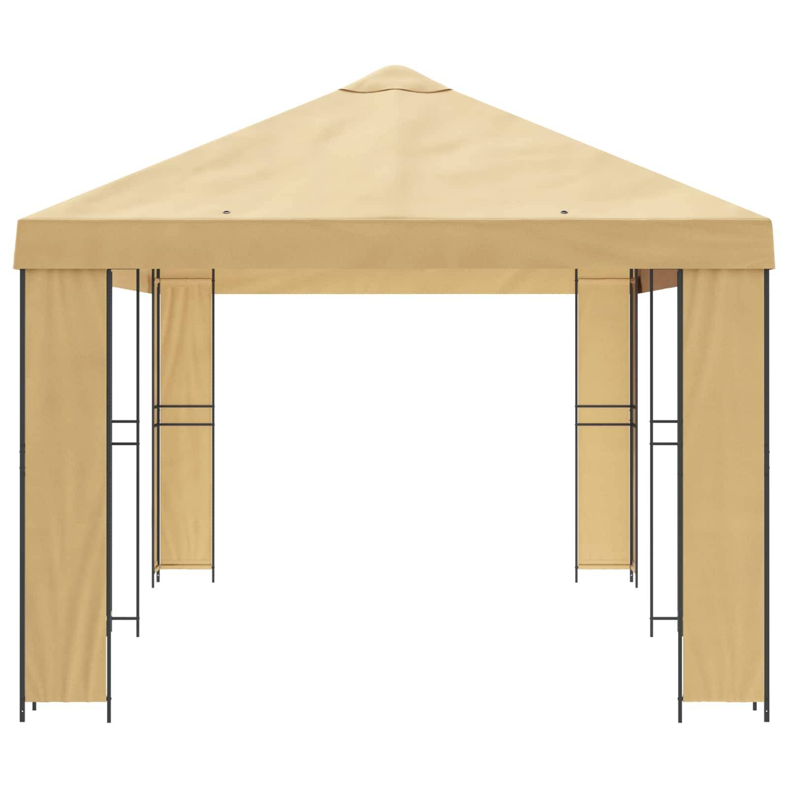 vidaXL Garten Pavillon 6 x 3 m Creme Polyester und Stahl 190