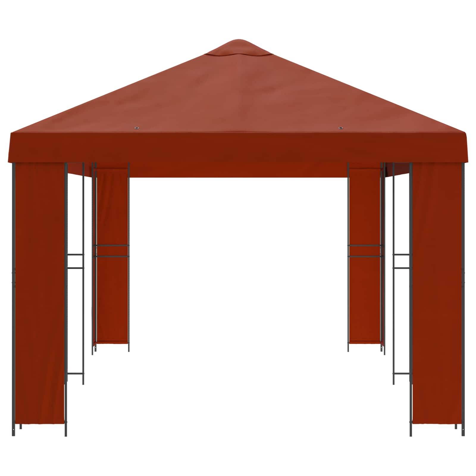 vidaXL Garten Pavillon 6 x 3 m Terrakotta Polyester und Stahl 190