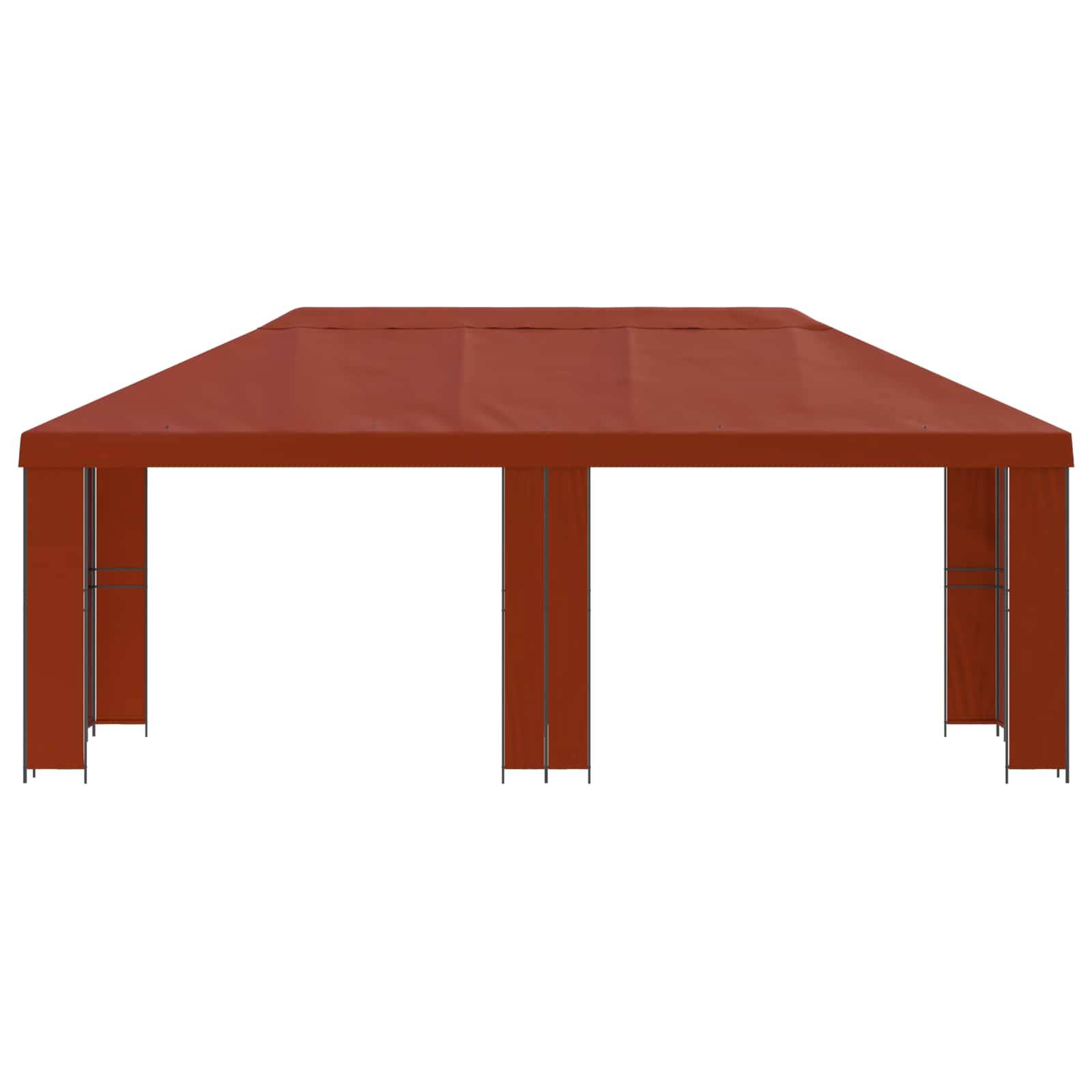 vidaXL Garten Pavillon 6 x 3 m Terrakotta Polyester und Stahl 190