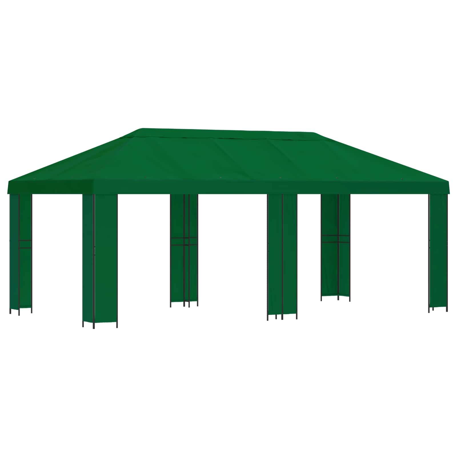 vidaXL Garten Pavillon 6 x 3 m Grün Polyester und Stahl 190