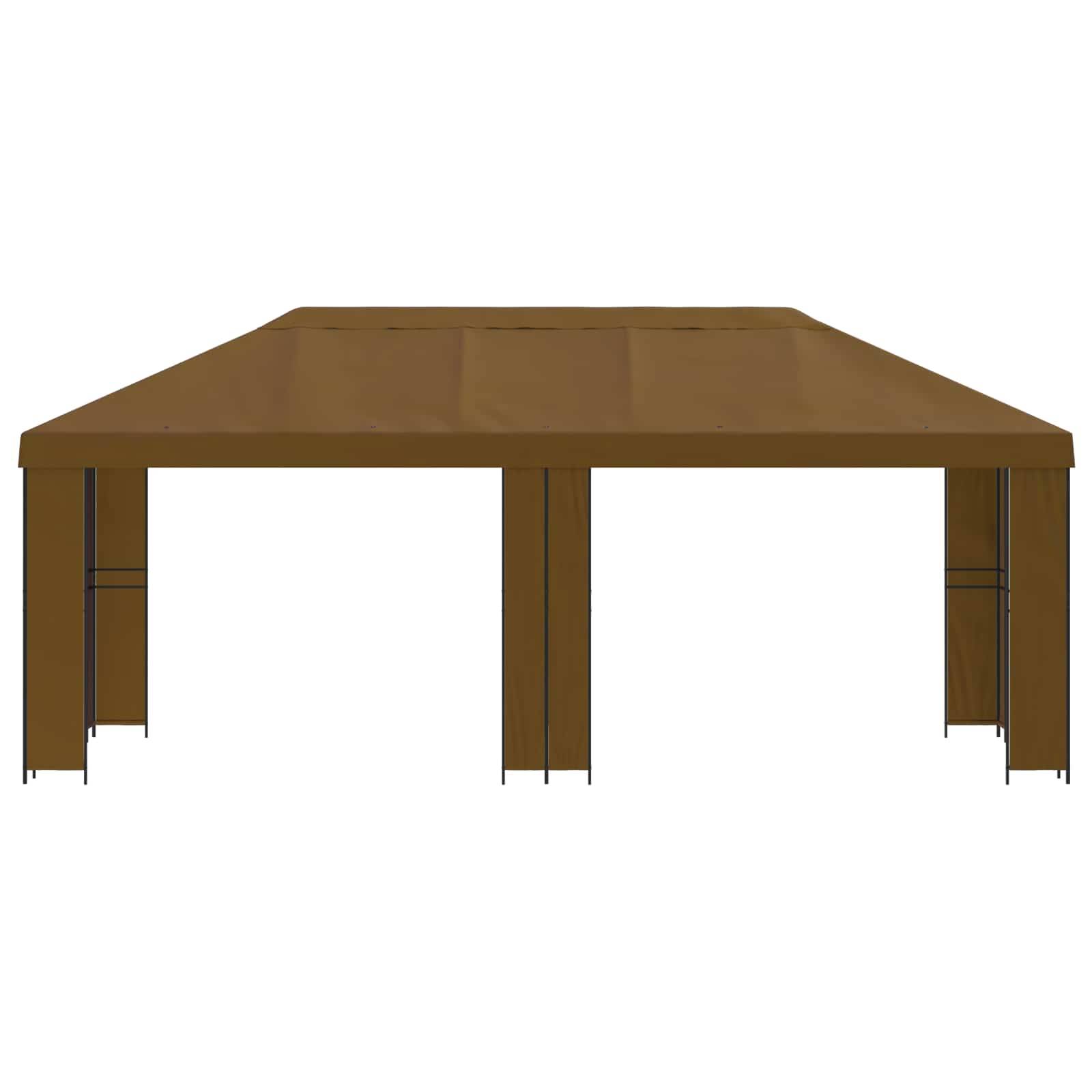 vidaXL Garten Pavillon 6 x 3 m Taupe Polyester und Stahl 190