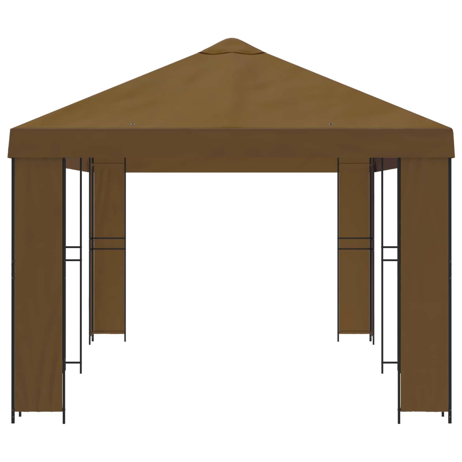 vidaXL Garten Pavillon 6 x 3 m Taupe Polyester und Stahl 190