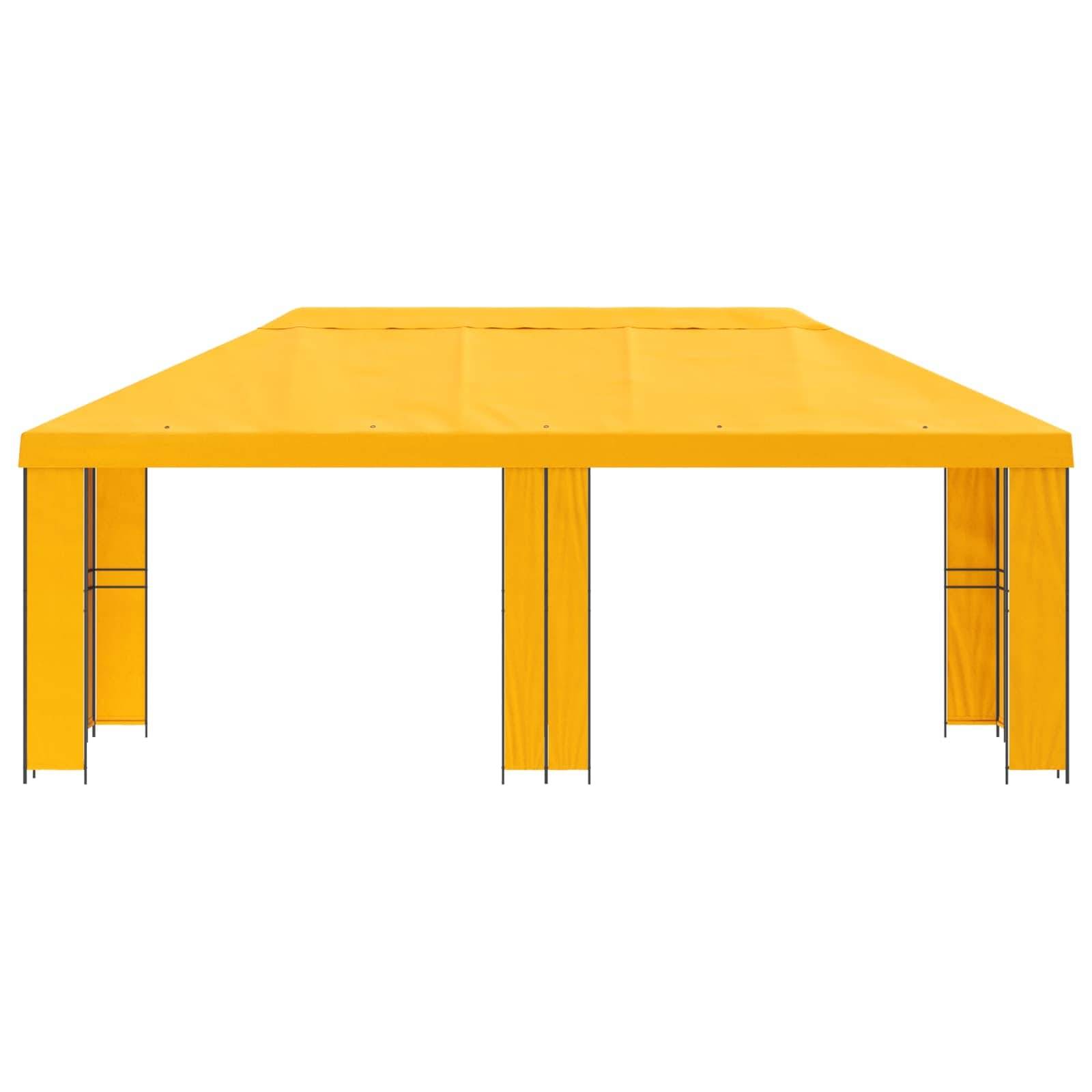 vidaXL Garten Pavillon 6 x 3 m Gelb Polyester und Stahl 190