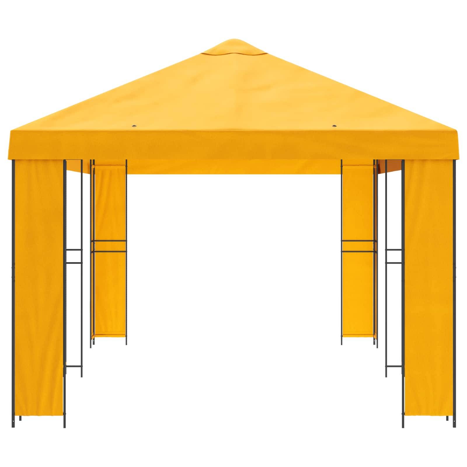 vidaXL Garten Pavillon 6 x 3 m Gelb Polyester und Stahl 190