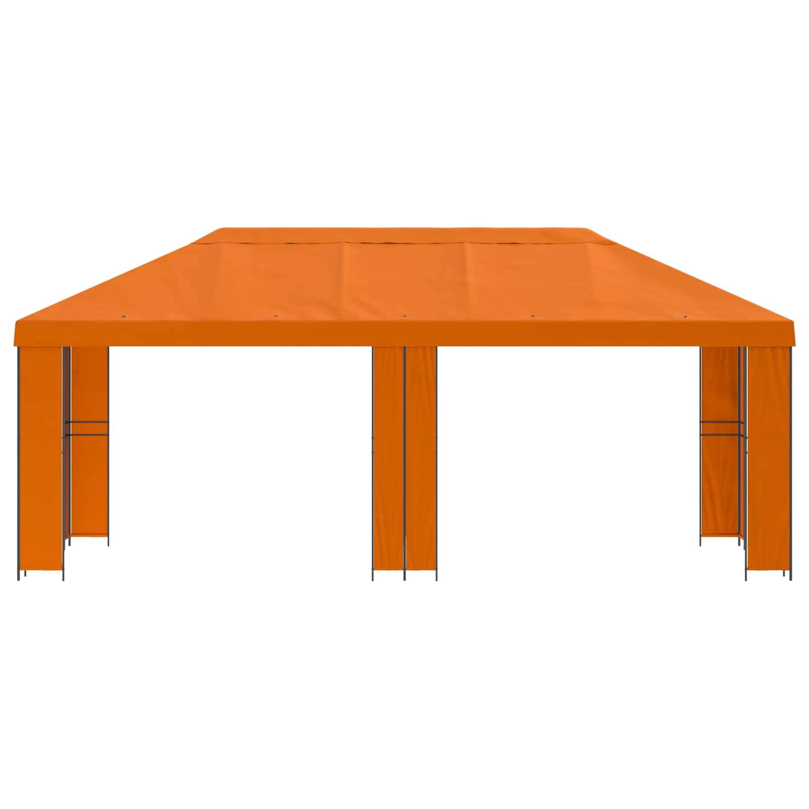 vidaXL Garten Pavillon 6 x 3 m Orange Polyester und Stahl 190