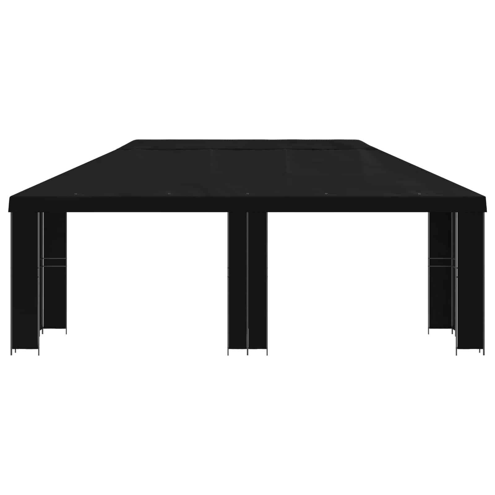 vidaXL Garten Pavillon 6 x 3 m Schwarz Polyester und Stahl 190