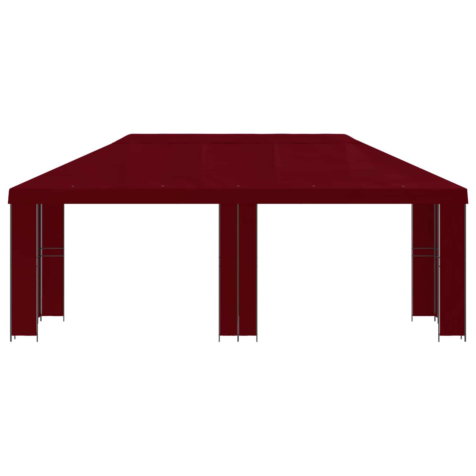 vidaXL Garten Pavillon 6 x 3 m Bordeauxrot Polyester und Stahl 190