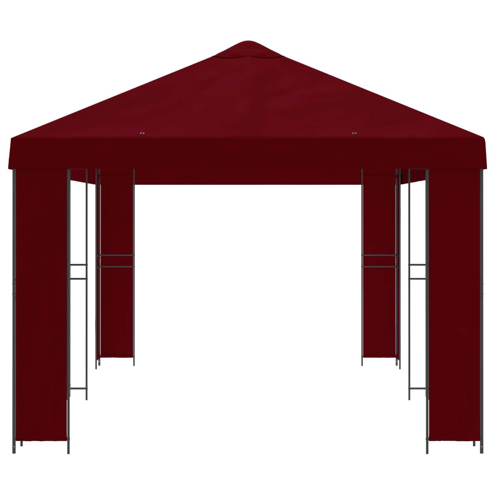 vidaXL Garten Pavillon 6 x 3 m Bordeauxrot Polyester und Stahl 190