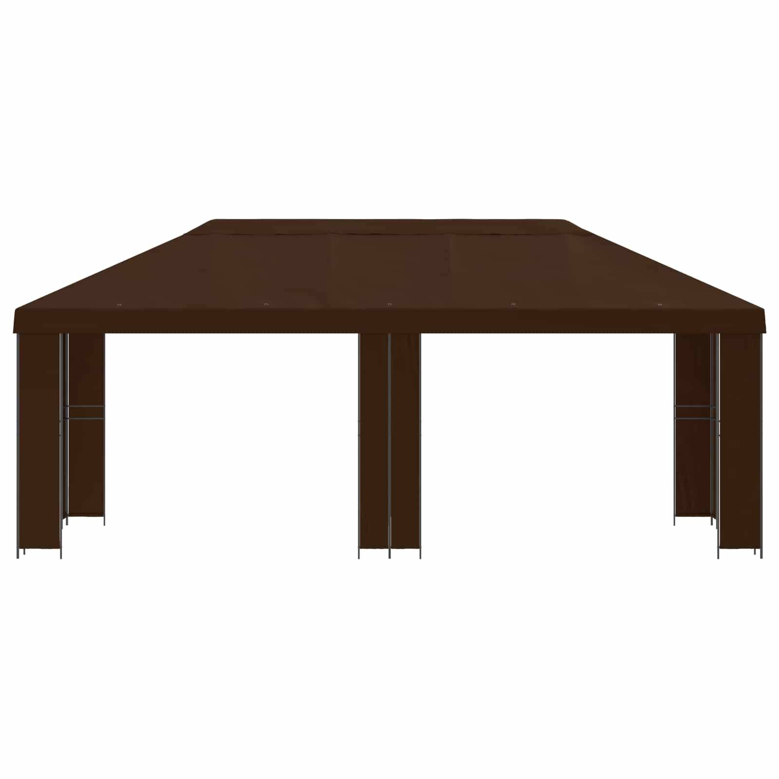 vidaXL Garten Pavillon 6 x 3 m Braun Polyester und Stahl 190