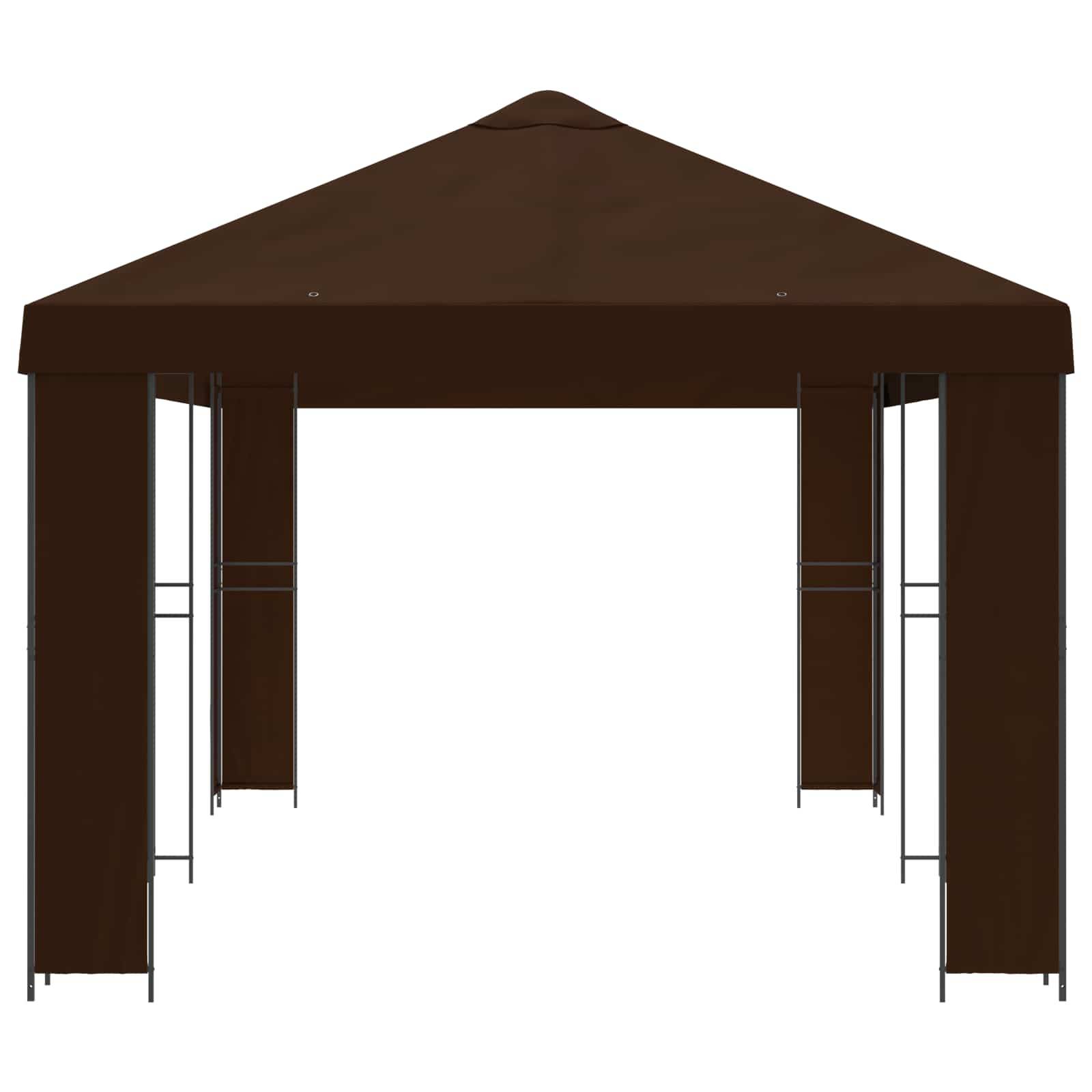 vidaXL Garten Pavillon 6 x 3 m Braun Polyester und Stahl 190