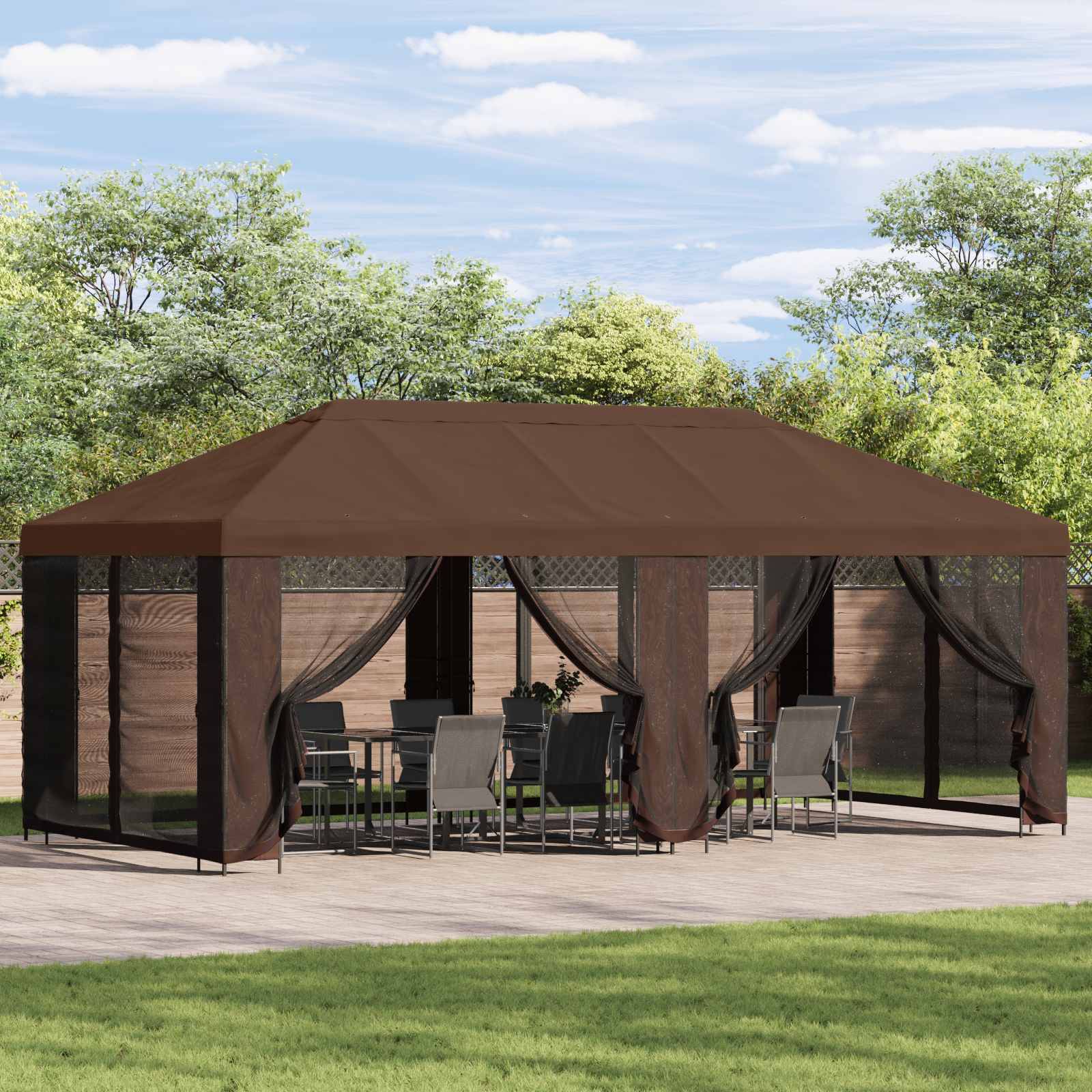 vidaXL Gazebo Abdeckung 6 x 3 m Braun Polyester 190