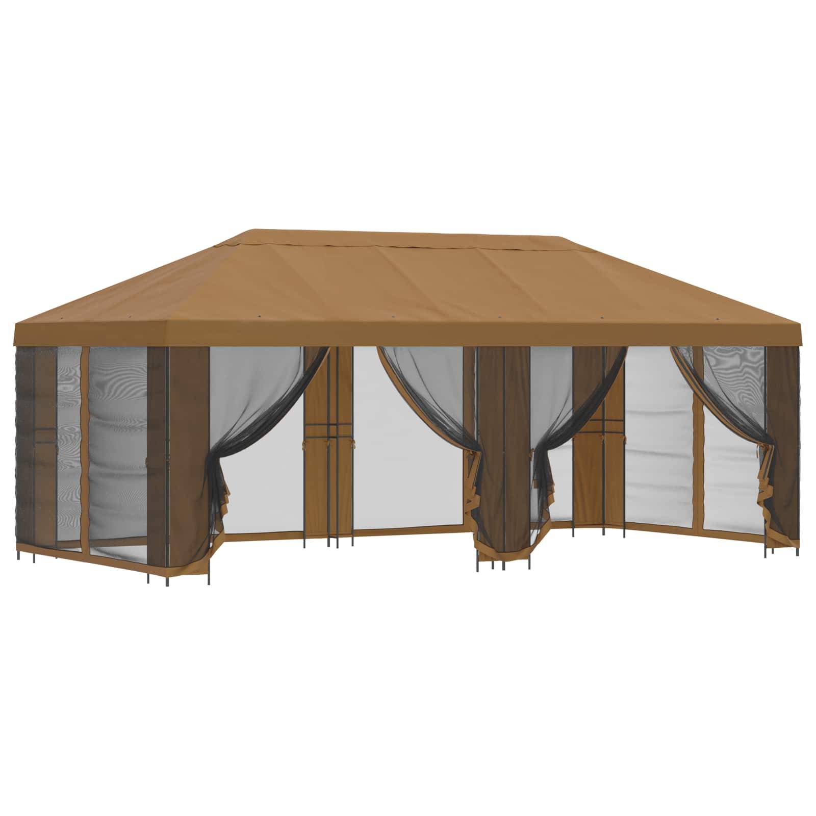 vidaXL Pavillon mit Seitenwänden 6 x 3 m Beige Polyester und Stahl 190