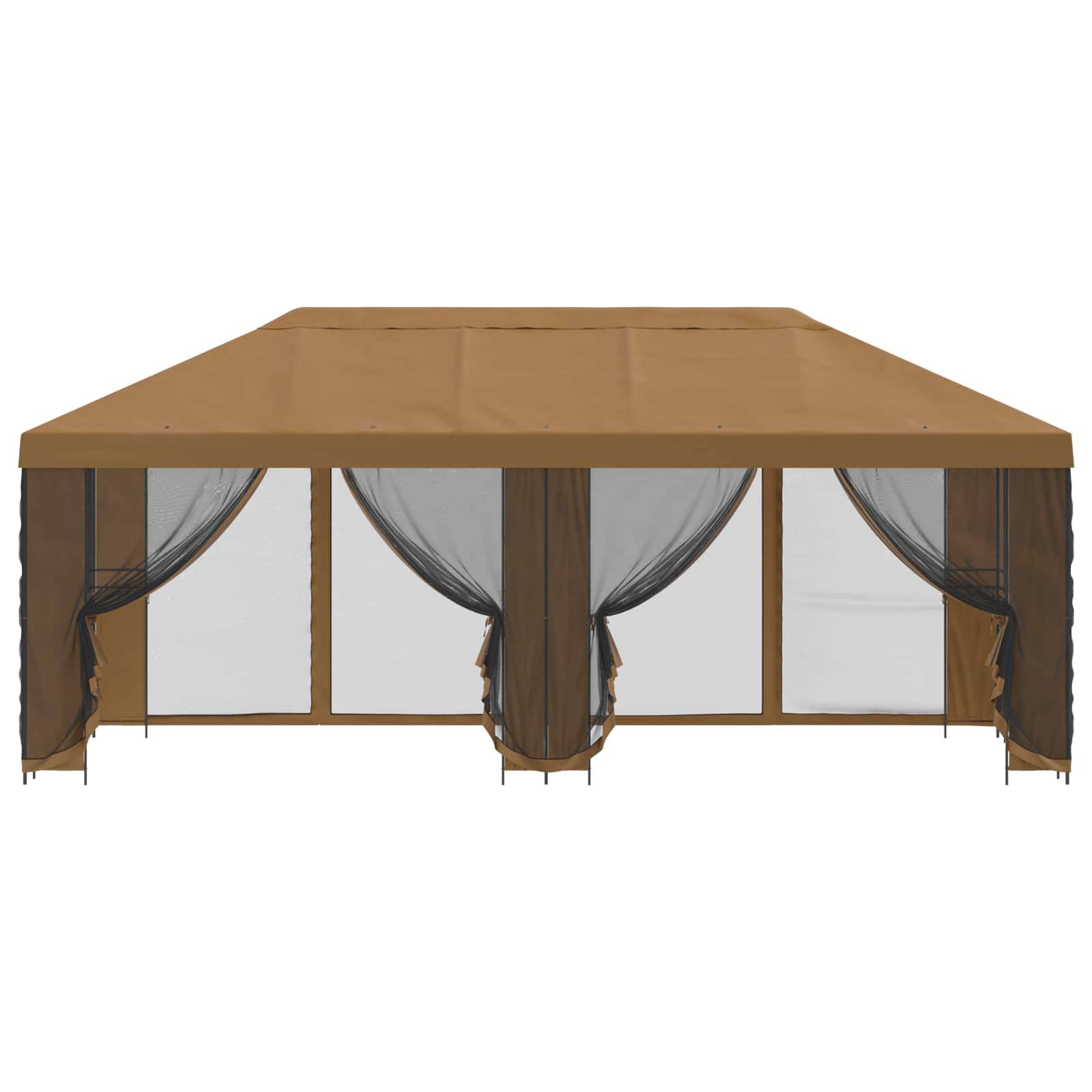 vidaXL Pavillon mit Seitenwänden 6 x 3 m Beige Polyester und Stahl 190
