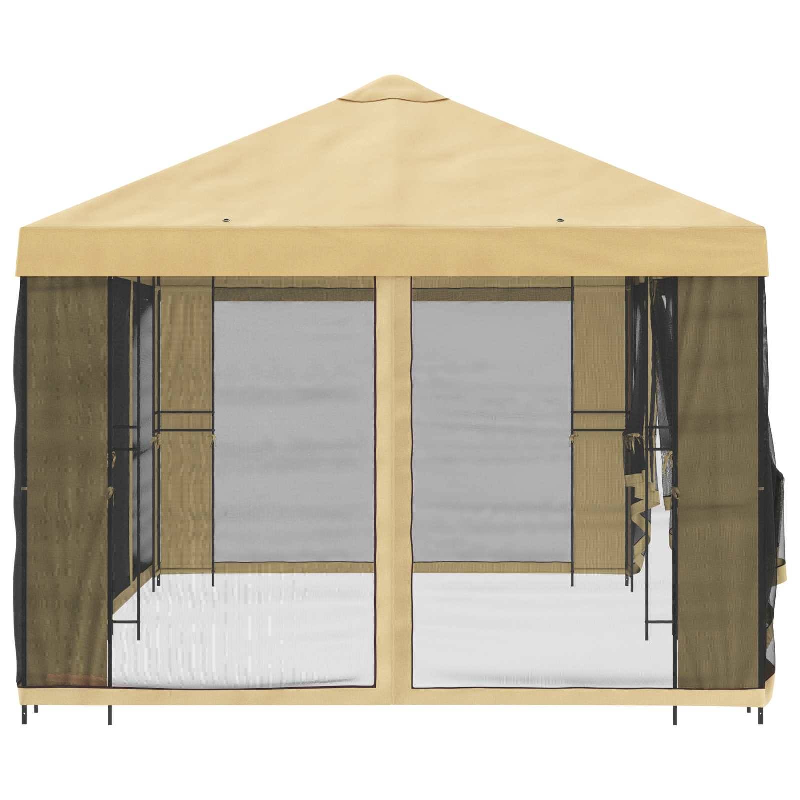 vidaXL Pavillon mit Seitenwänden 6 x 3 m Creme Polyester und Stahl 190