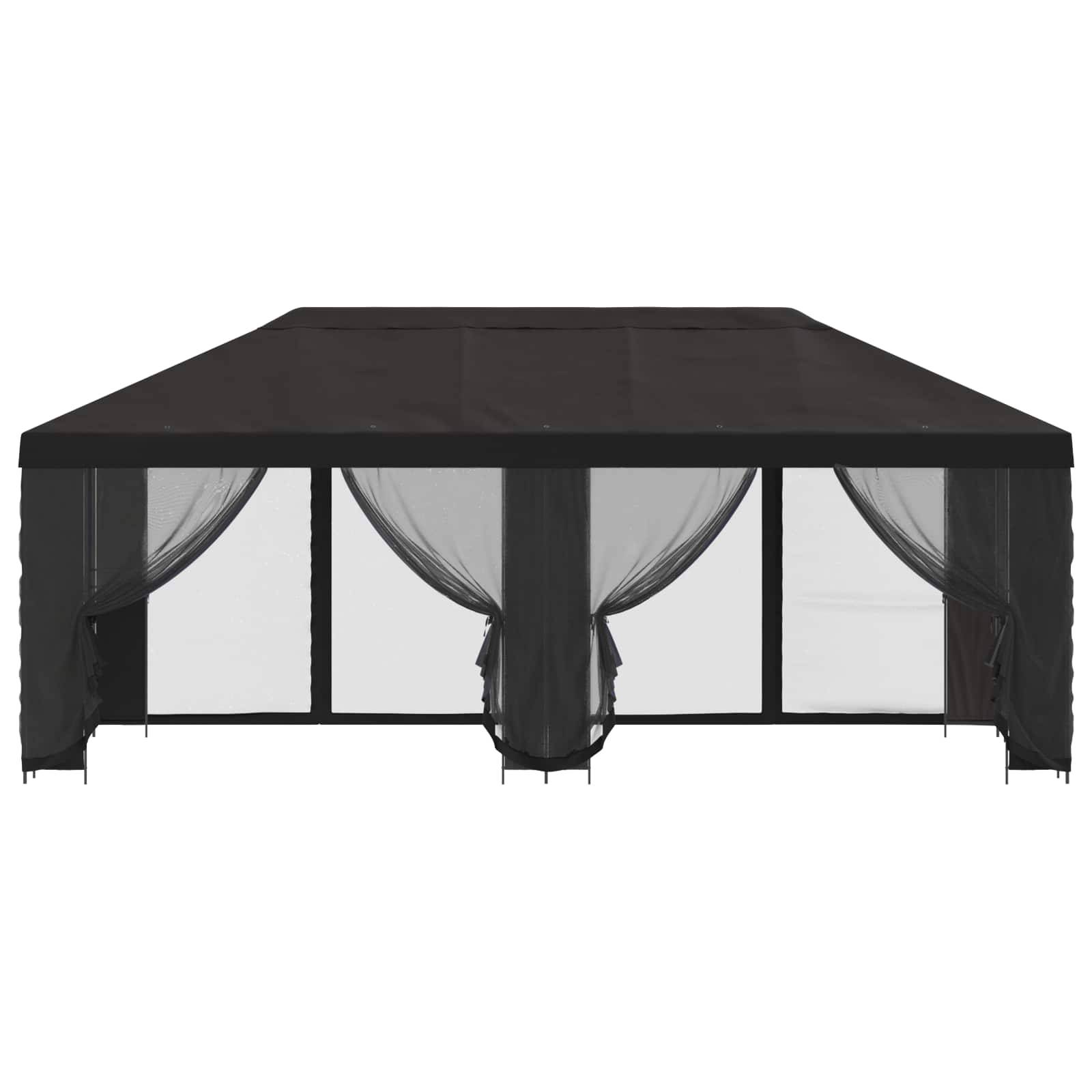 vidaXL Pavillon mit Seitenwänden 6 x 3 m Anthrazit Polyester und Stahl