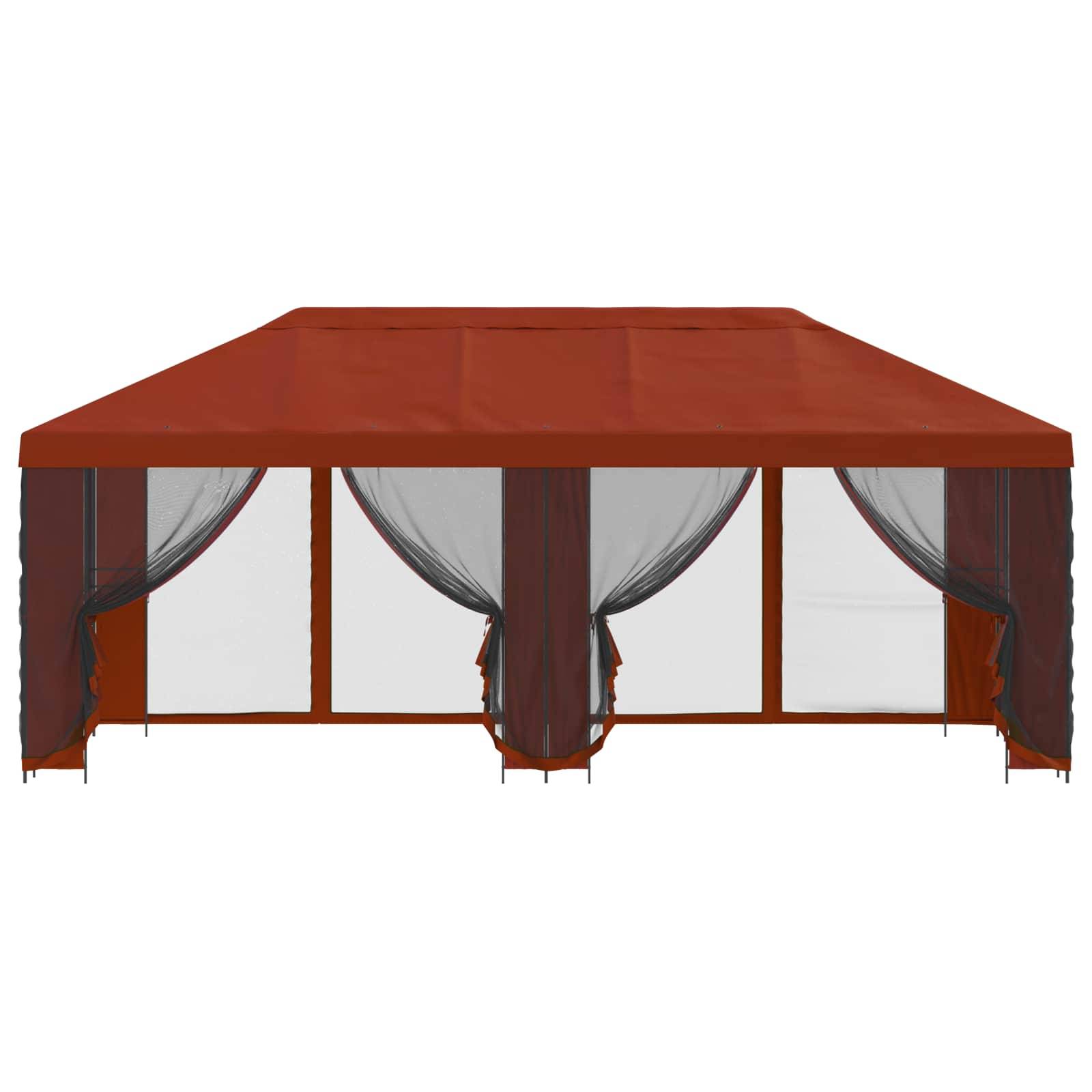 vidaXL Pavillon mit Seitenwänden 6 x 3 m Terrakotta