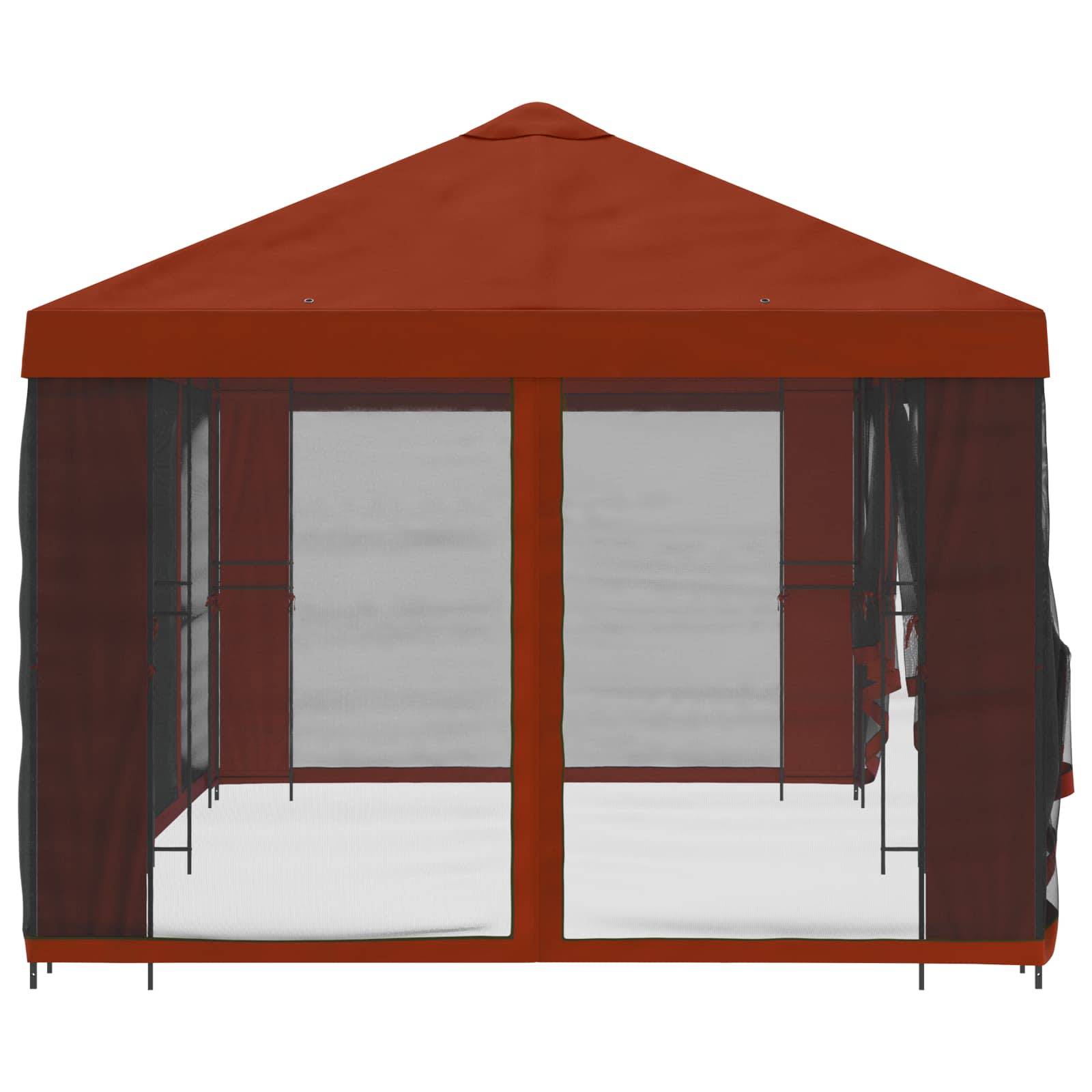 vidaXL Pavillon mit Seitenwänden 6 x 3 m Terrakotta