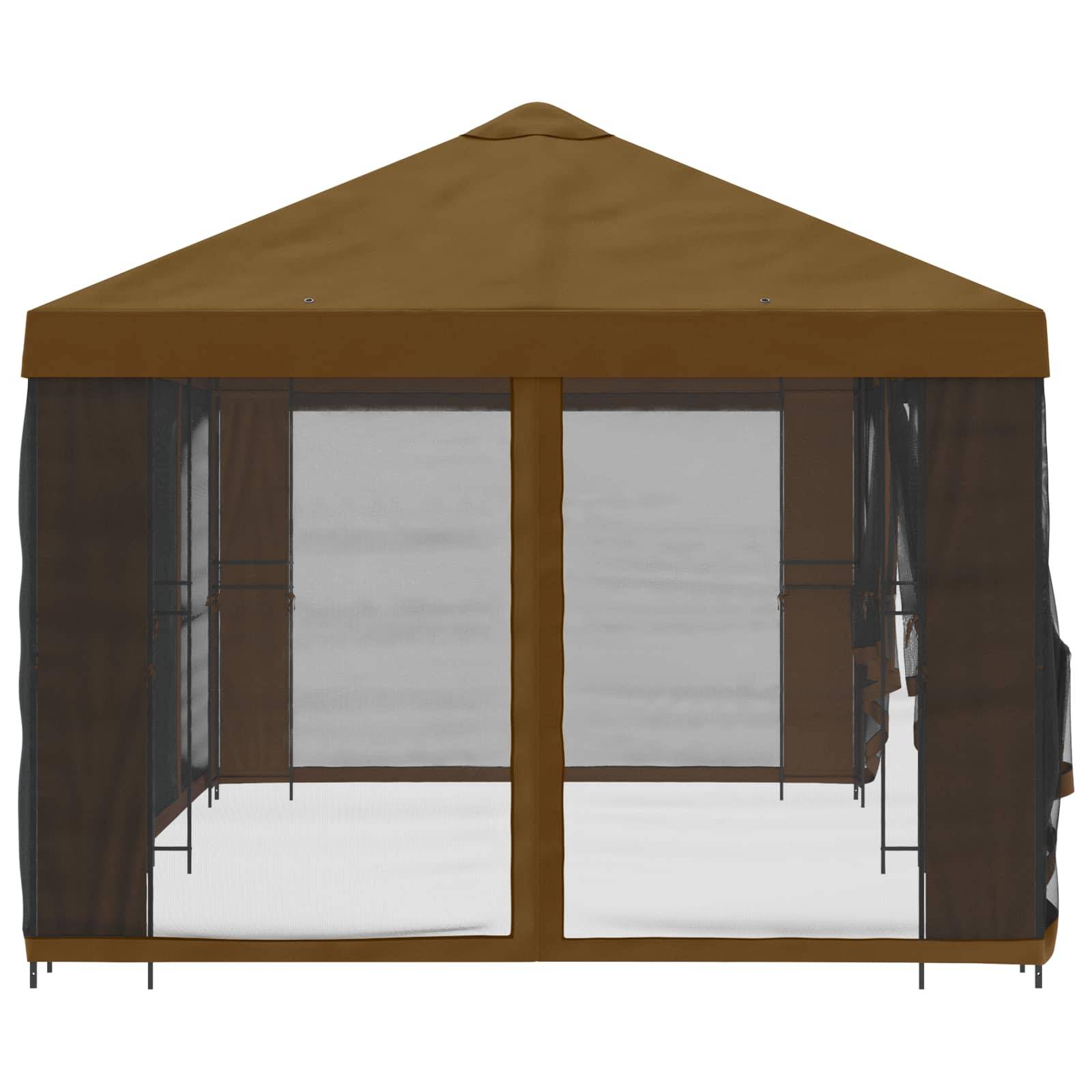 vidaXL Pavillon mit Seitenwänden 6 x 3 m Taupe Polyester und Stahl 190