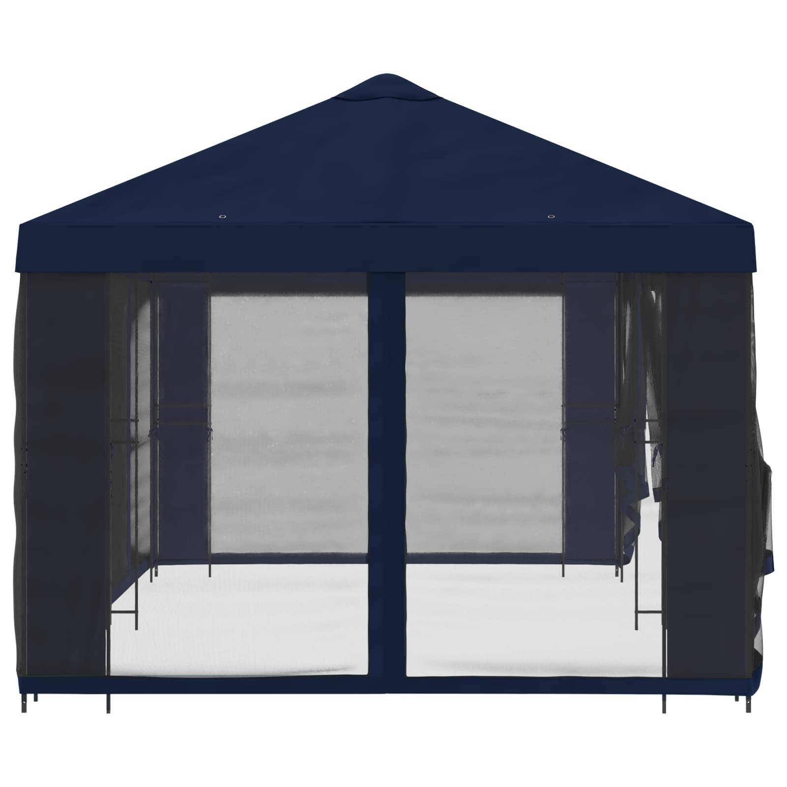 vidaXL Pavillon mit Seitenwänden 6 x 3 m Blau Polyester und Stahl 190