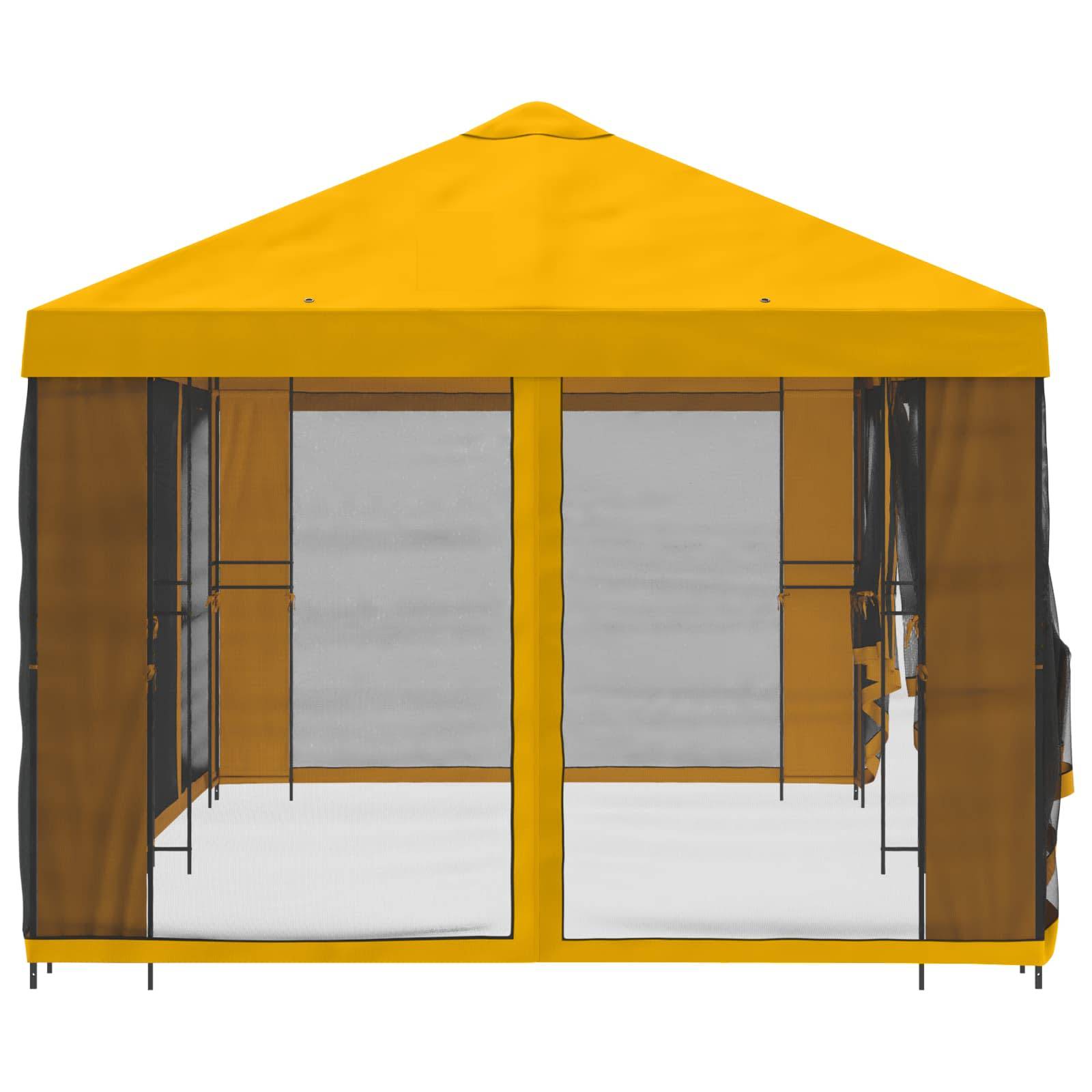 vidaXL Pavillon mit Seitenwänden 6 x 3 m Gelb Polyester und Stahl 190
