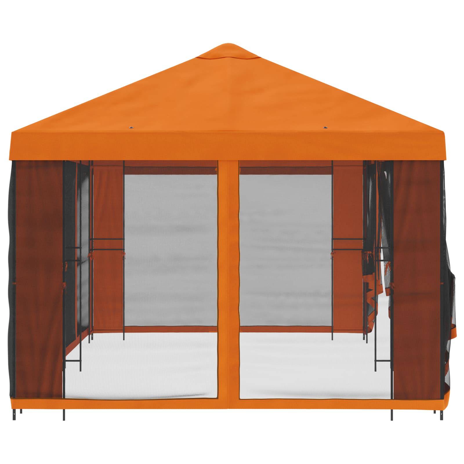 vidaXL Pavillon mit Seitenwänden 6 x 3 m Orange Polyester und Stahl