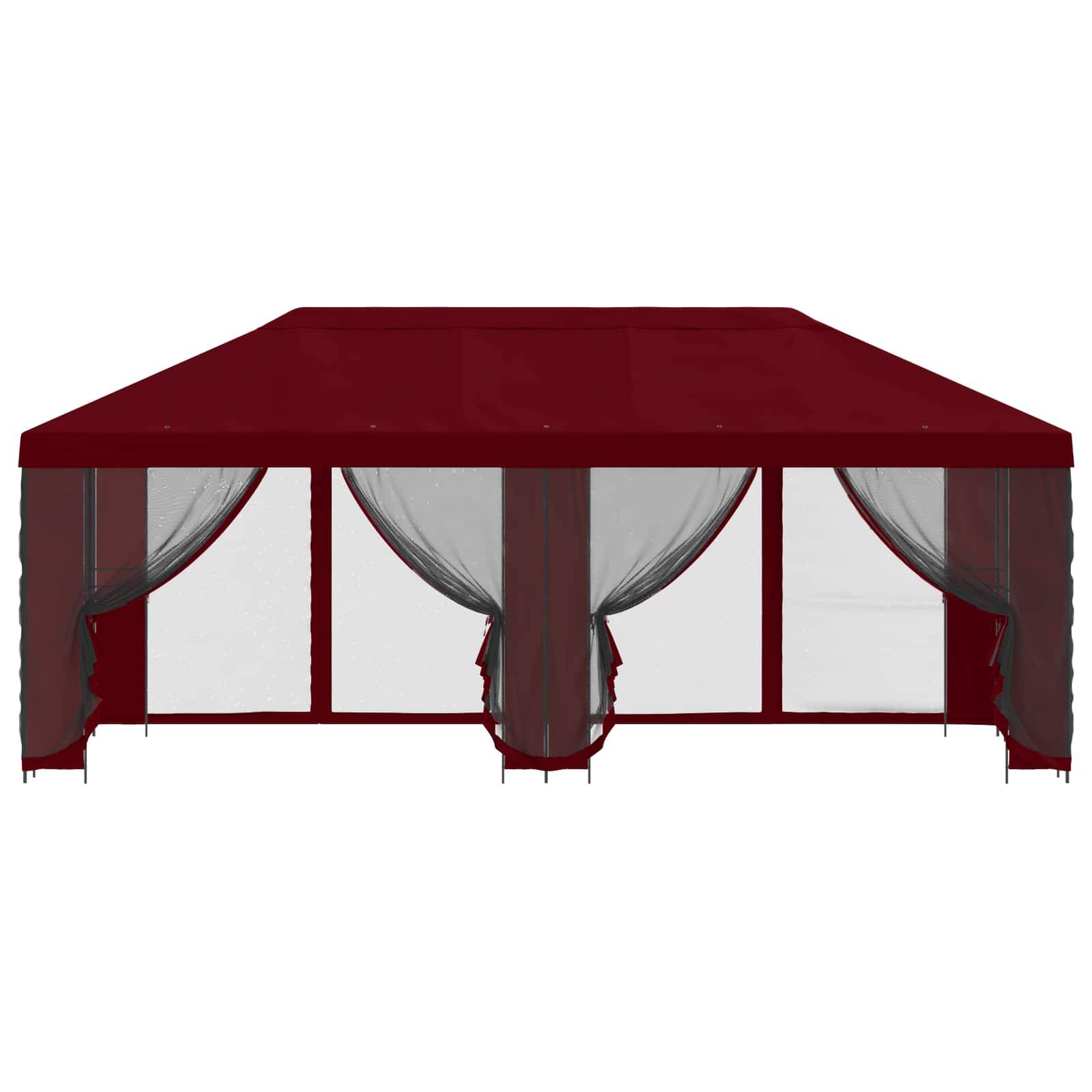 vidaXL Pavillon mit Seitenwänden 6 x 3 m Bordeauxrot