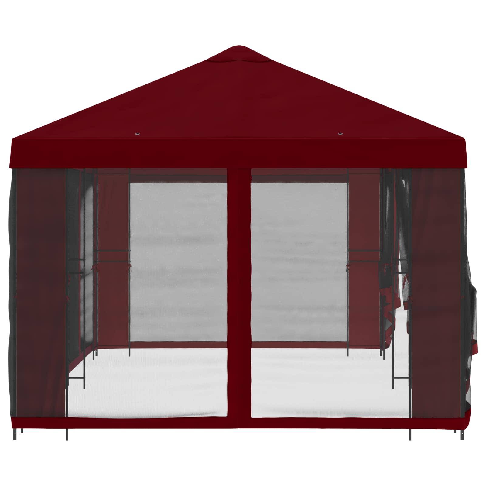 vidaXL Pavillon mit Seitenwänden 6 x 3 m Bordeauxrot