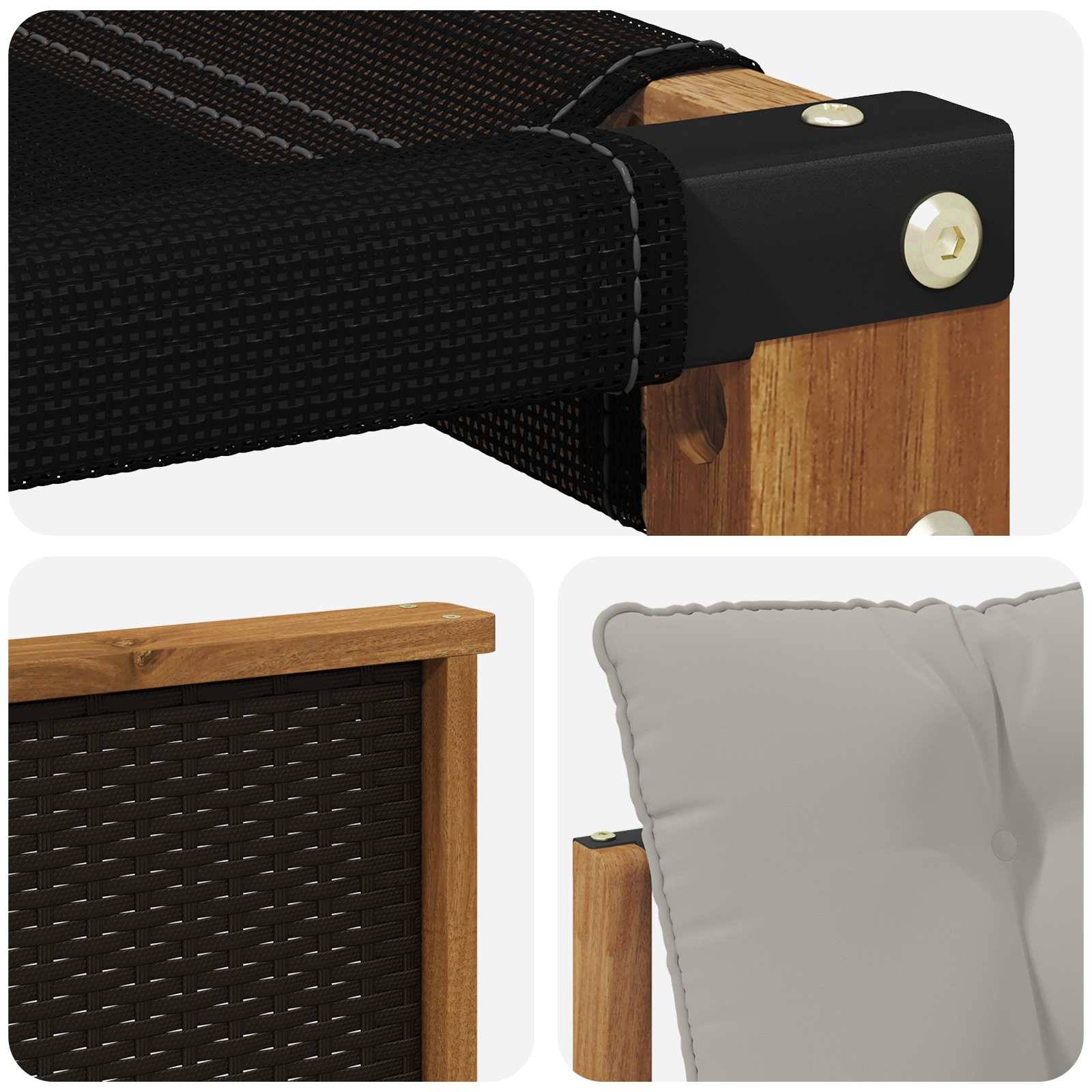 vidaXL Outdoor-Sofagarnitur mit Kissen 3 pcs Natürlich und Hellgrau