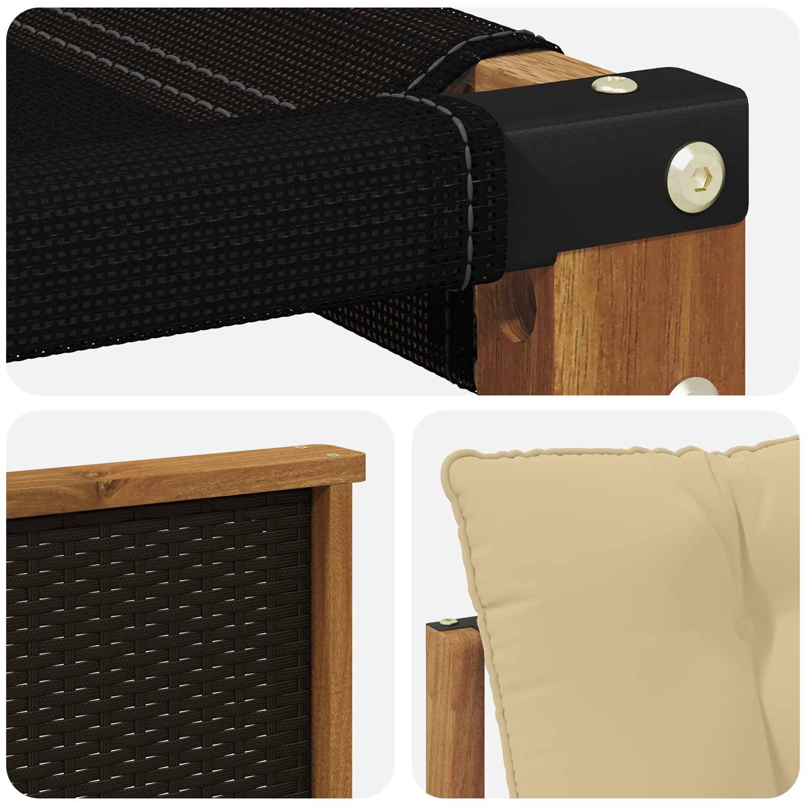 vidaXL Outdoor-Sofagarnitur mit Kissen 3 pcs Natur und Beige
